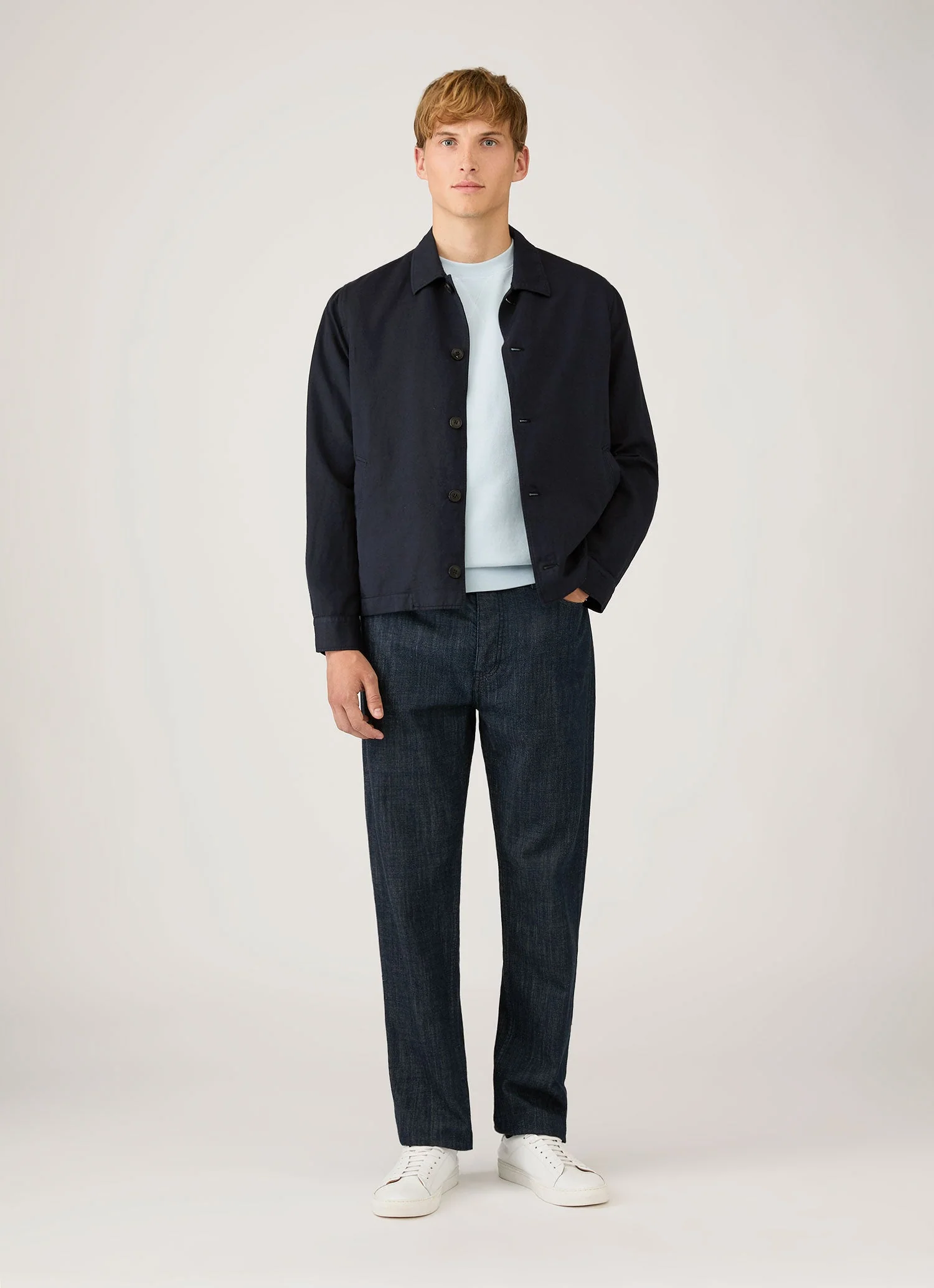 Men's Loopback Sweatshirt in Pastel Blue - Image 3
