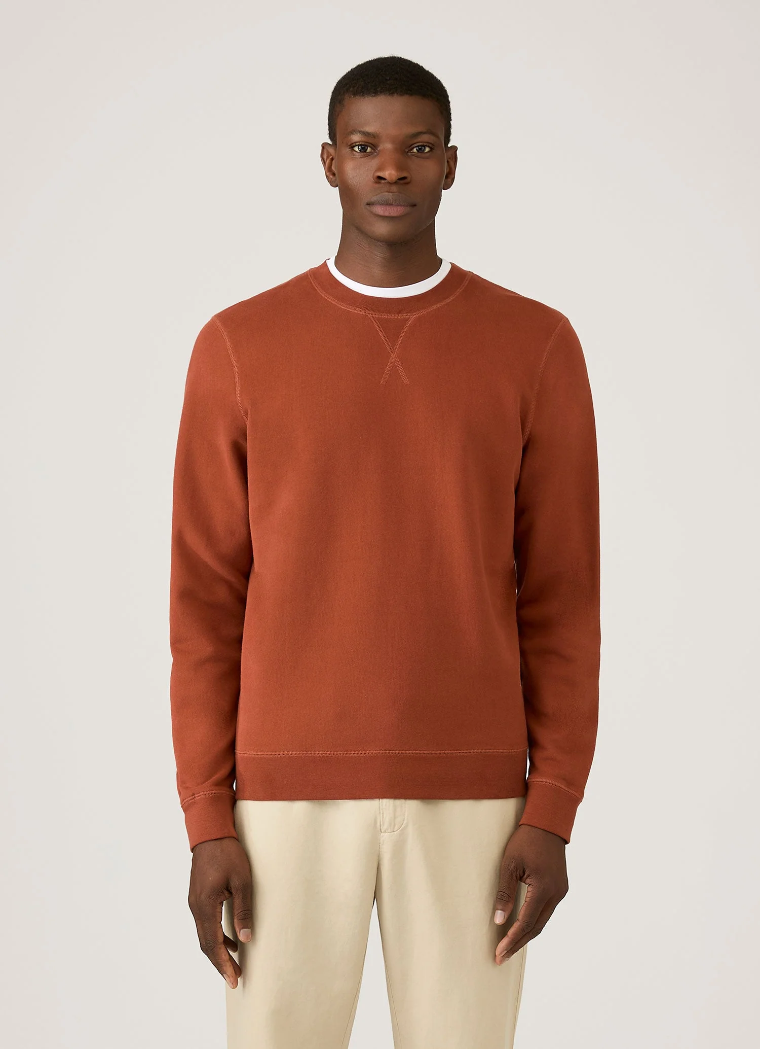 Men's Loopback Sweatshirt in Rust - Image 2