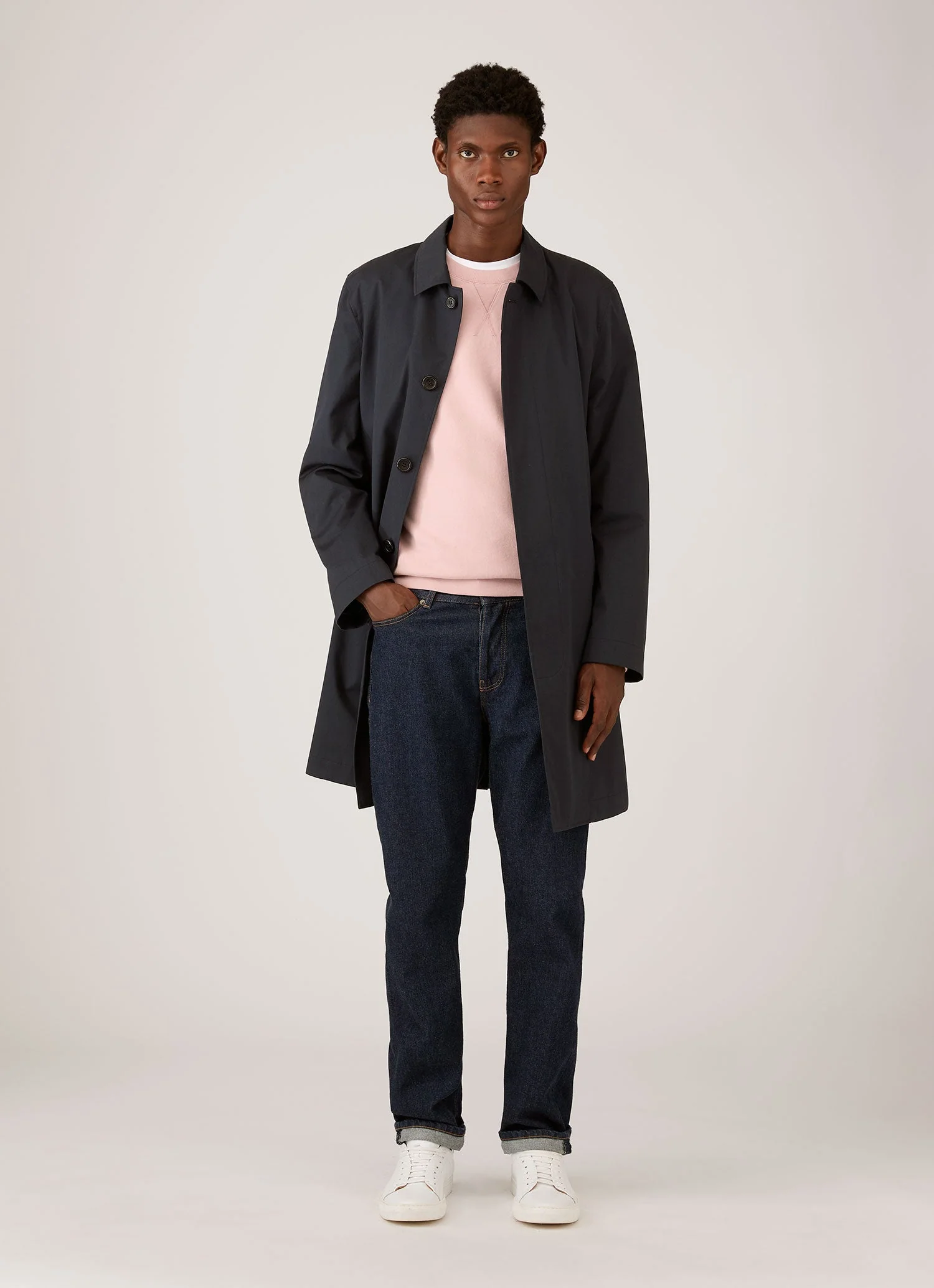Men's Loopback Sweatshirt in Shell Pink - Image 3
