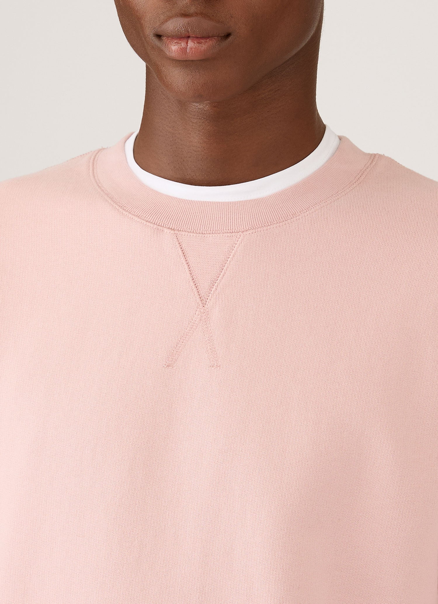 Men's Loopback Sweatshirt in Shell Pink - Image 6