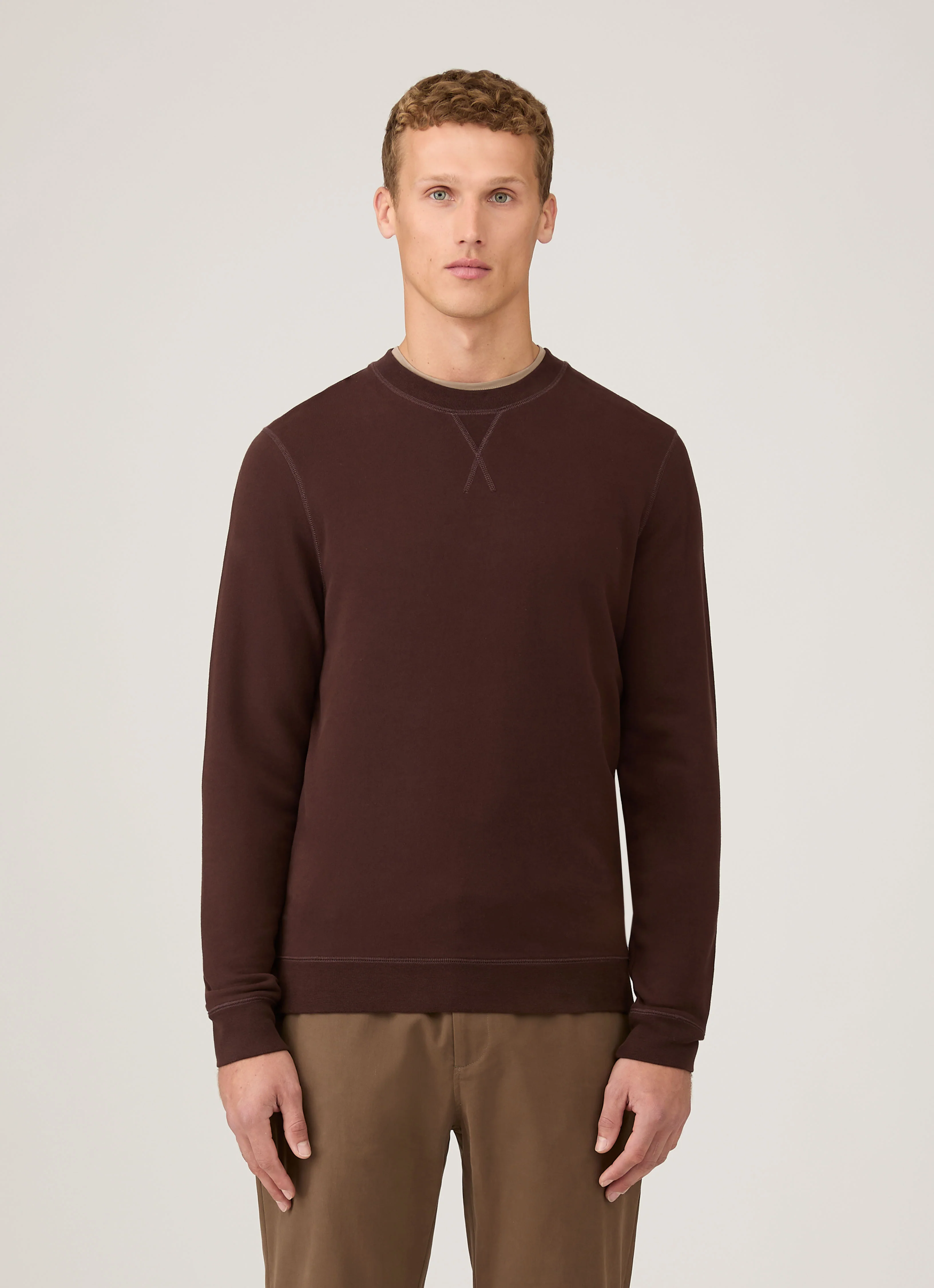 Men's Loopback Sweatshirt in Truffle - Image 2