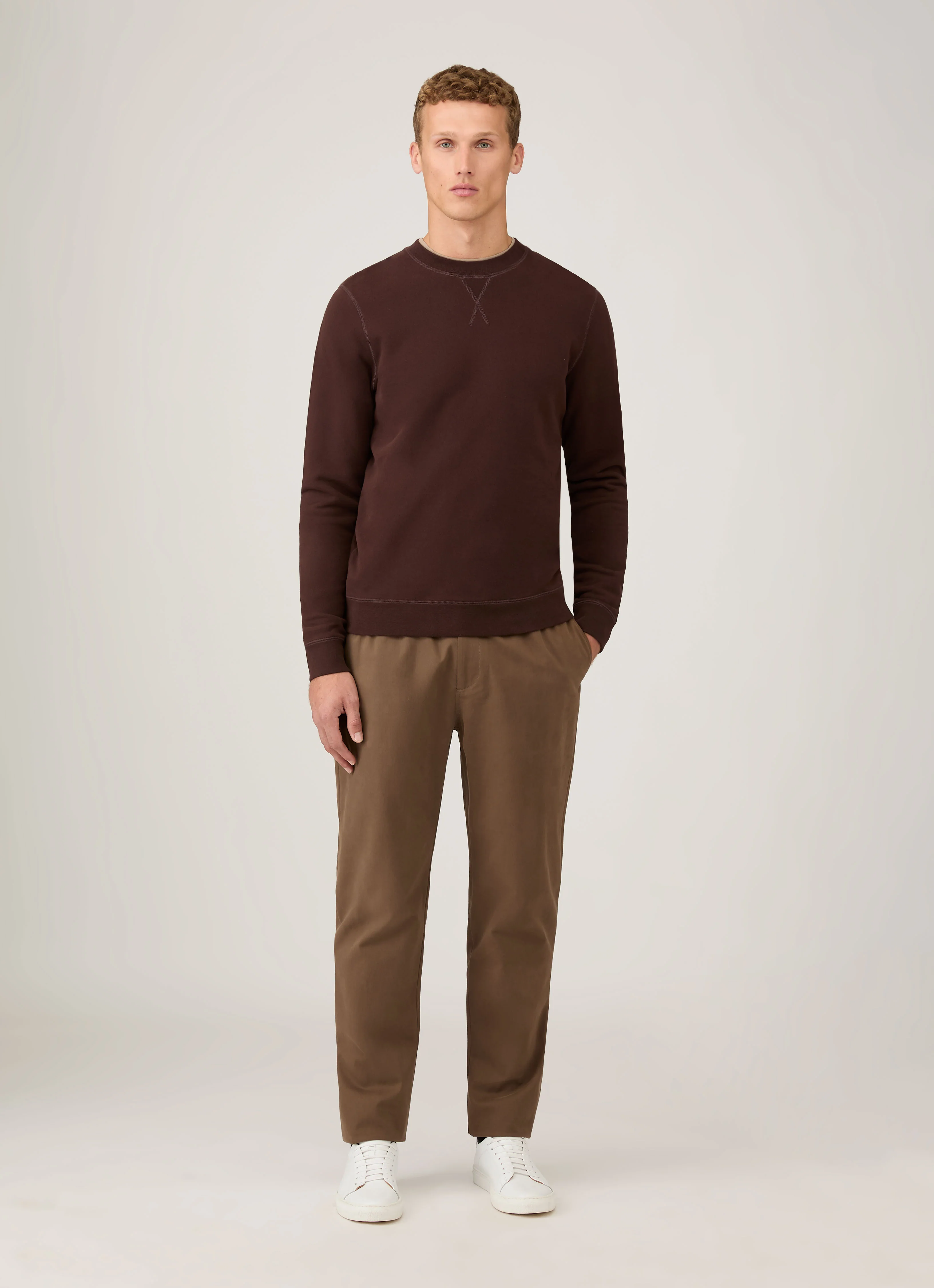 Men's Loopback Sweatshirt in Truffle - Image 3