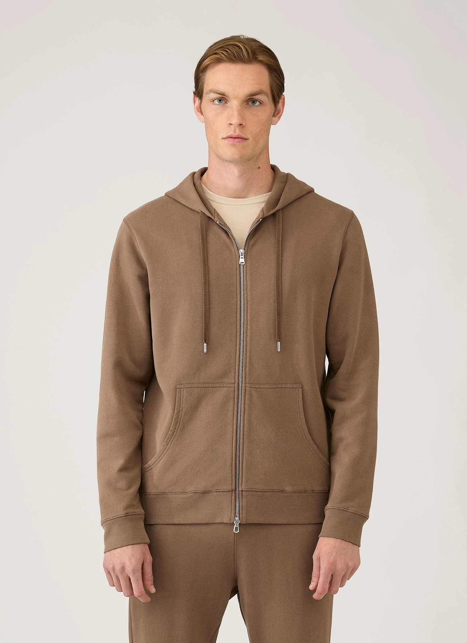 Men's Loopback Zip Hoodie in Dark Cedar - Image 2