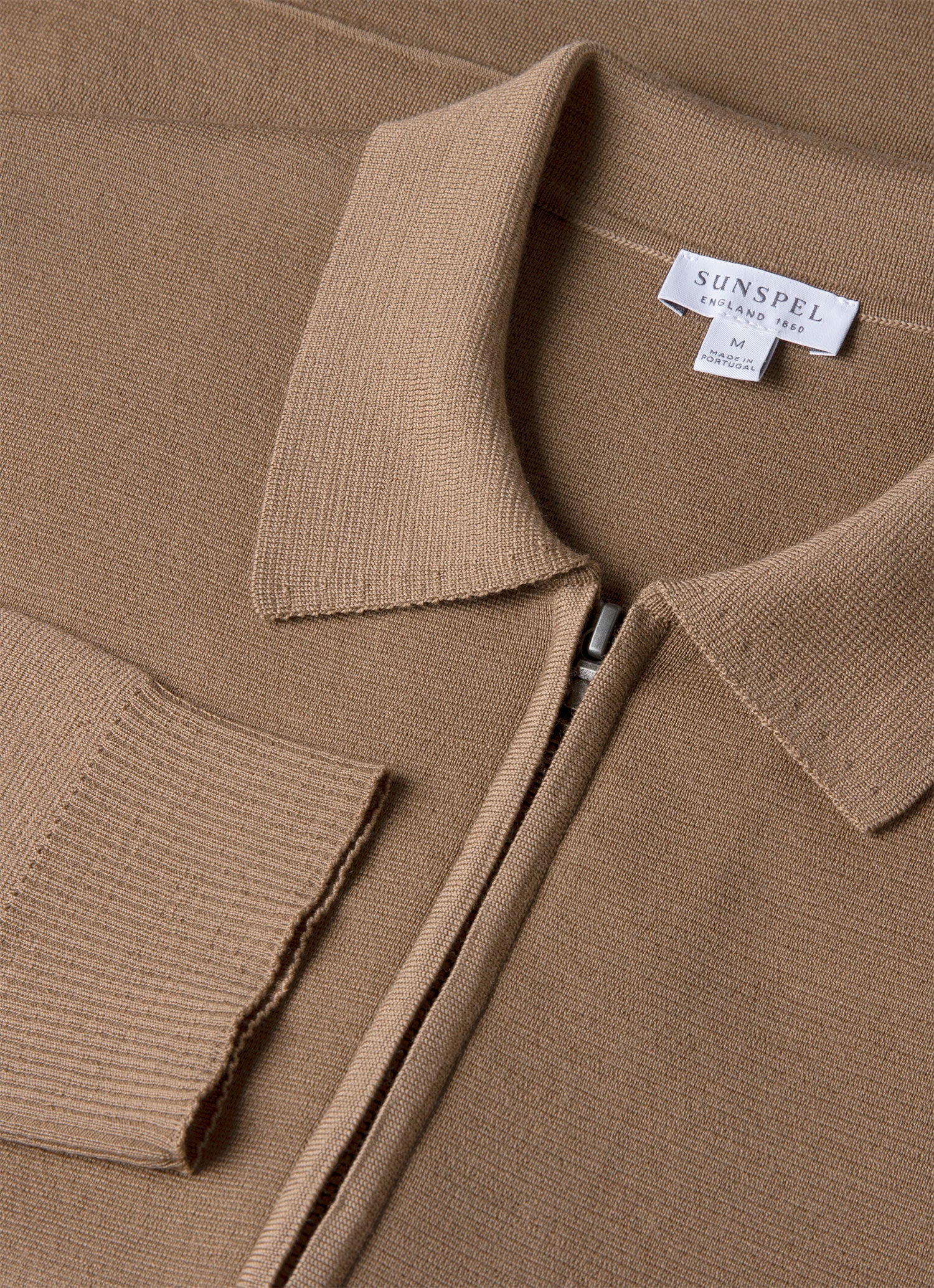 Men's Merino Milano Zip Jacket in Sandstone - Image 4