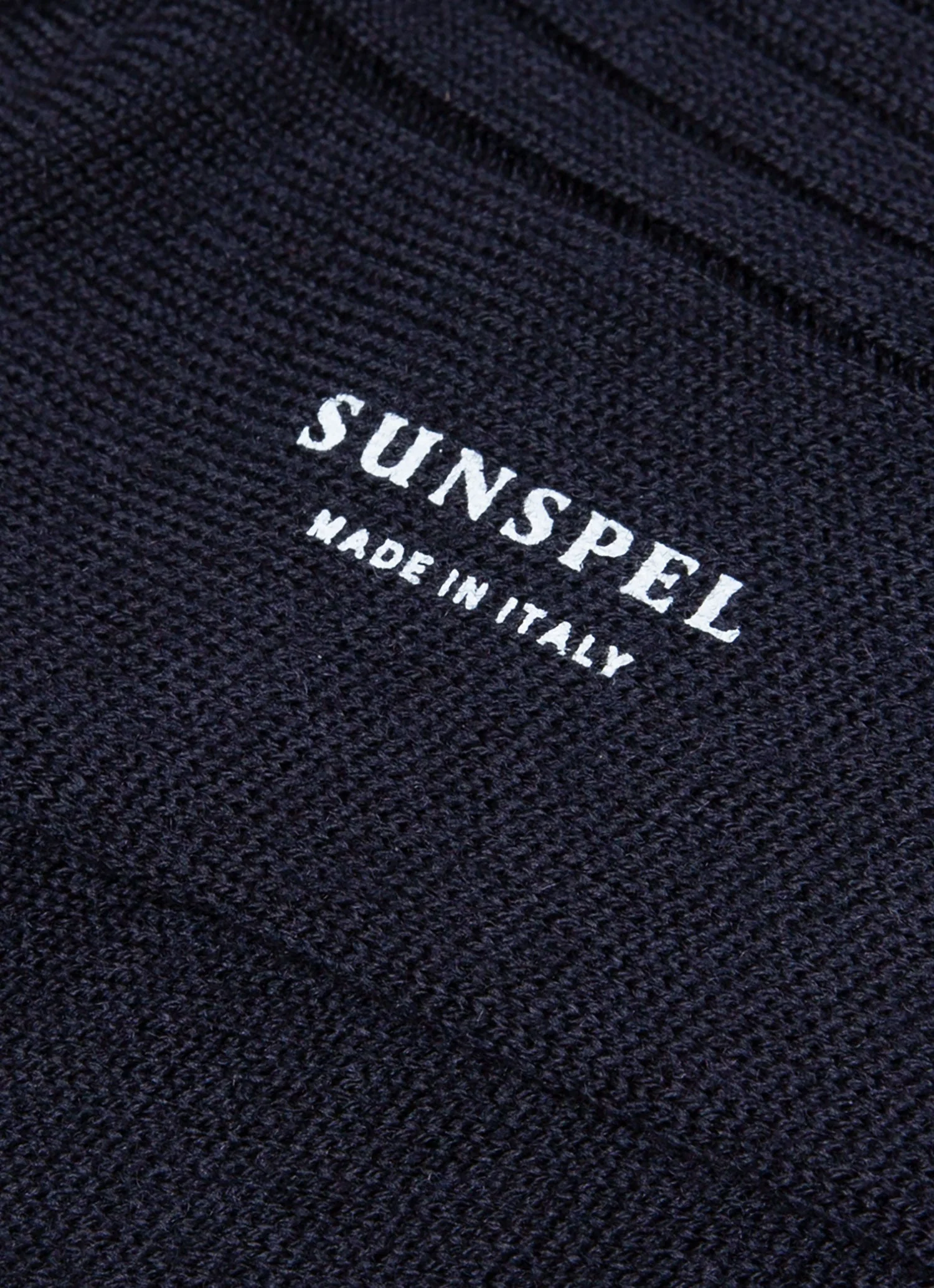 Men's Merino Wool Ribbed Socks in Navy - Image 2