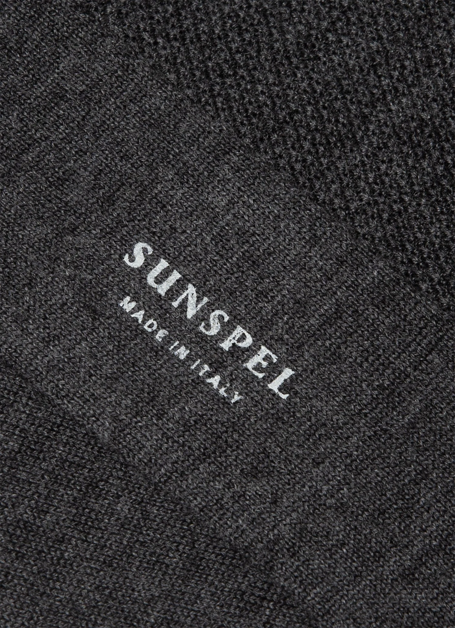Men's Merino Wool Waffle Socks in Charcoal Melange - Image 2