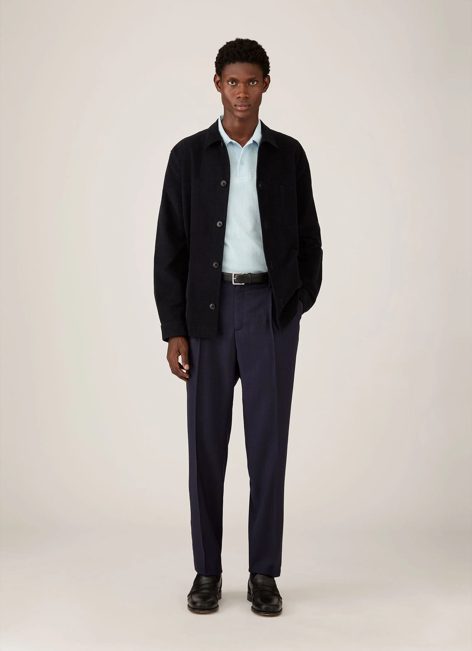 Men's Moleskin Twin Pocket Jacket in Navy - Image 3
