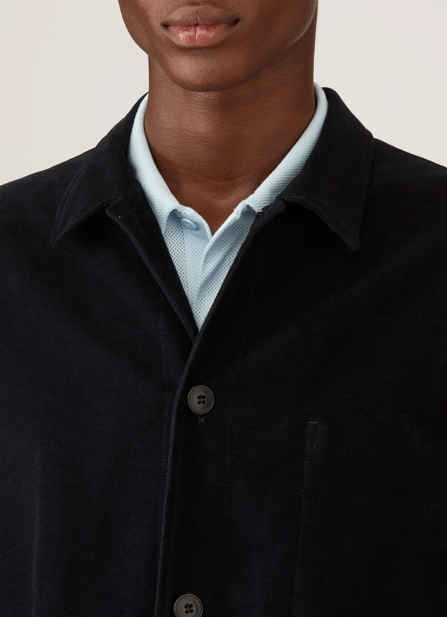 Men's Moleskin Twin Pocket Jacket in Navy - Image 6