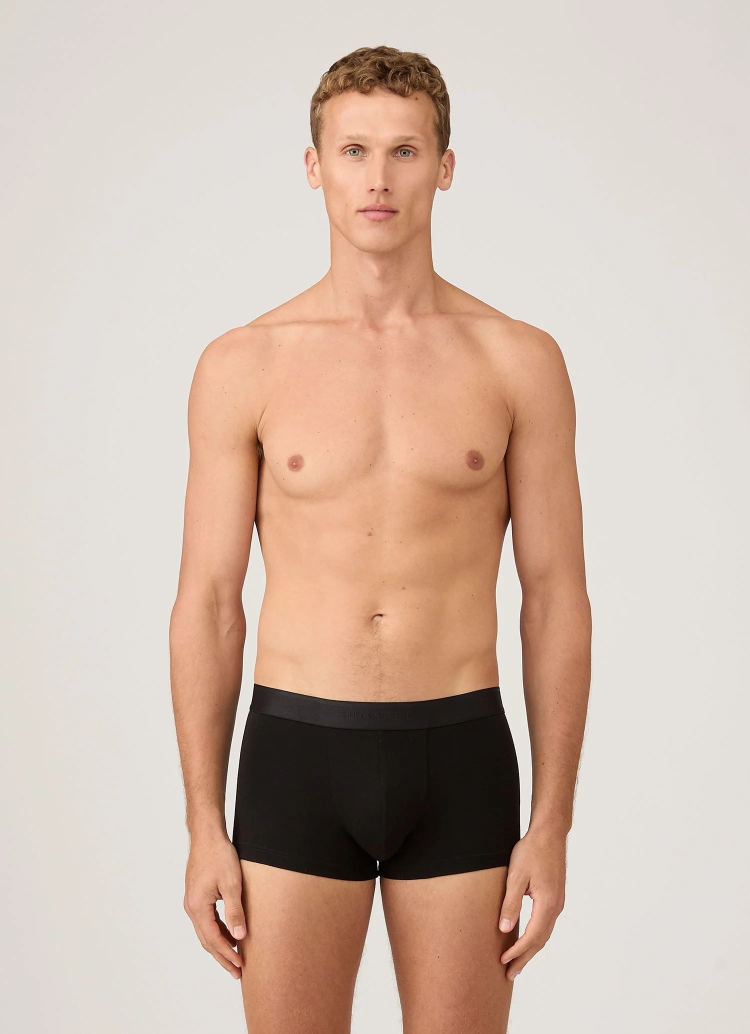 Men's Stretch Cotton Trunks 3-Pack in Black - Image 2