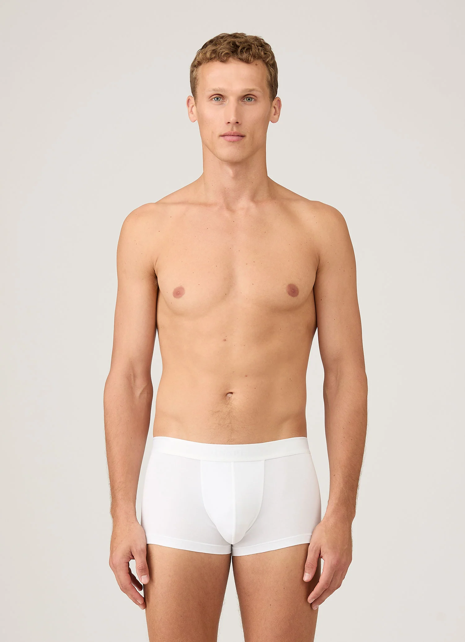 Men's Stretch Cotton Trunks 3-Pack in White - Image 2