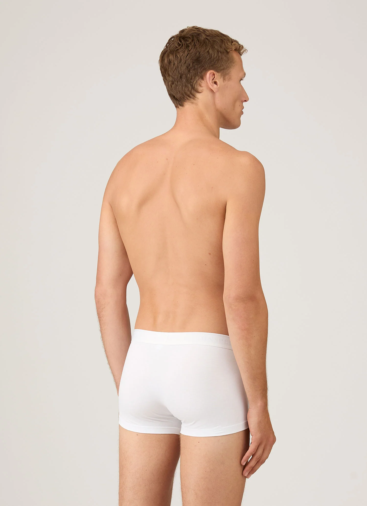 Men's Stretch Cotton Trunks 3-Pack in White - Image 3