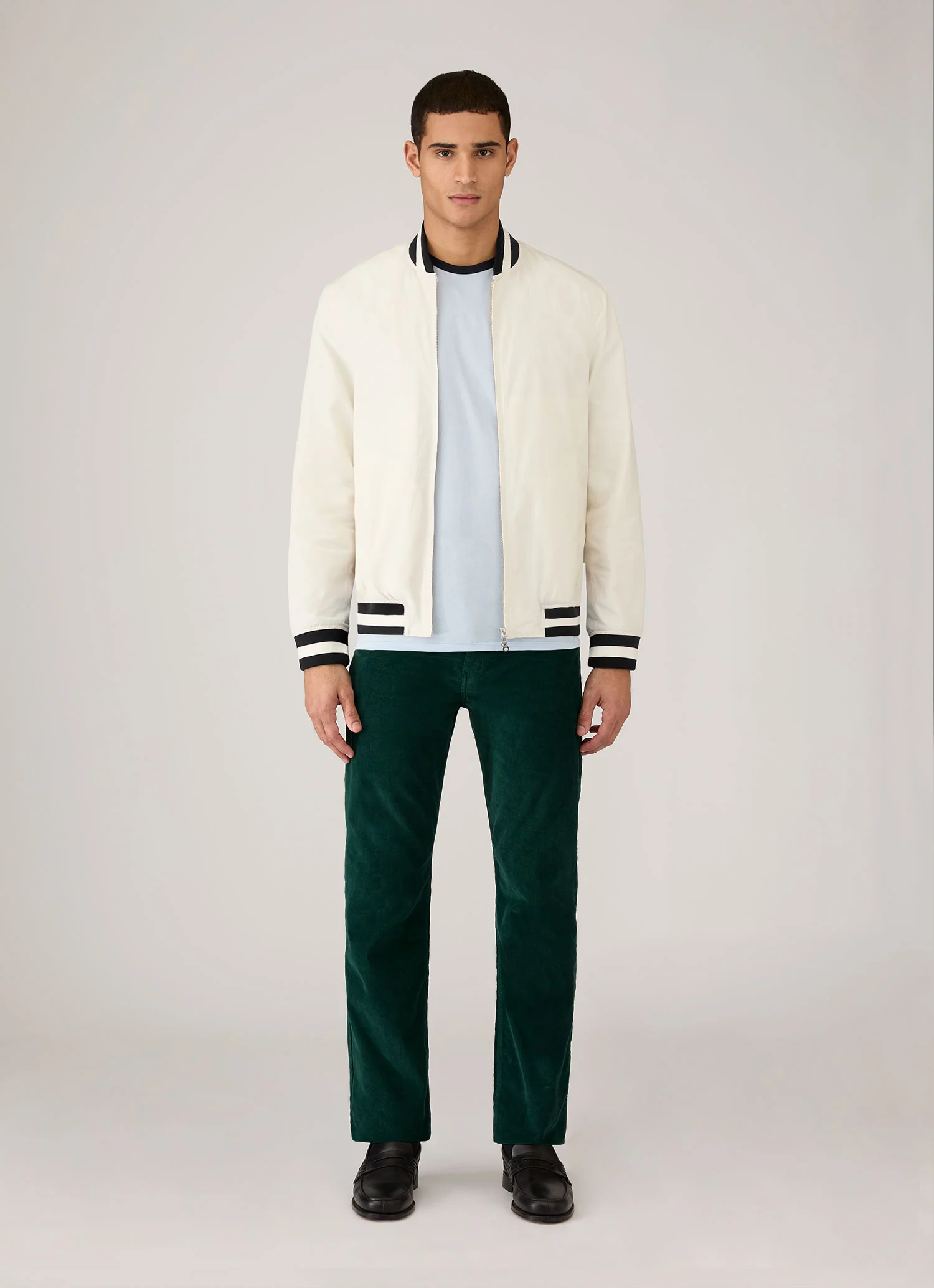 Men's Sunspel x Paul Weller Corduroy Trouser in Forest - Image 3