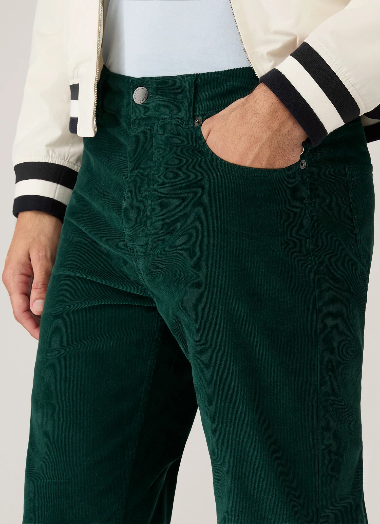 Men's Sunspel x Paul Weller Corduroy Trouser in Forest - Image 6
