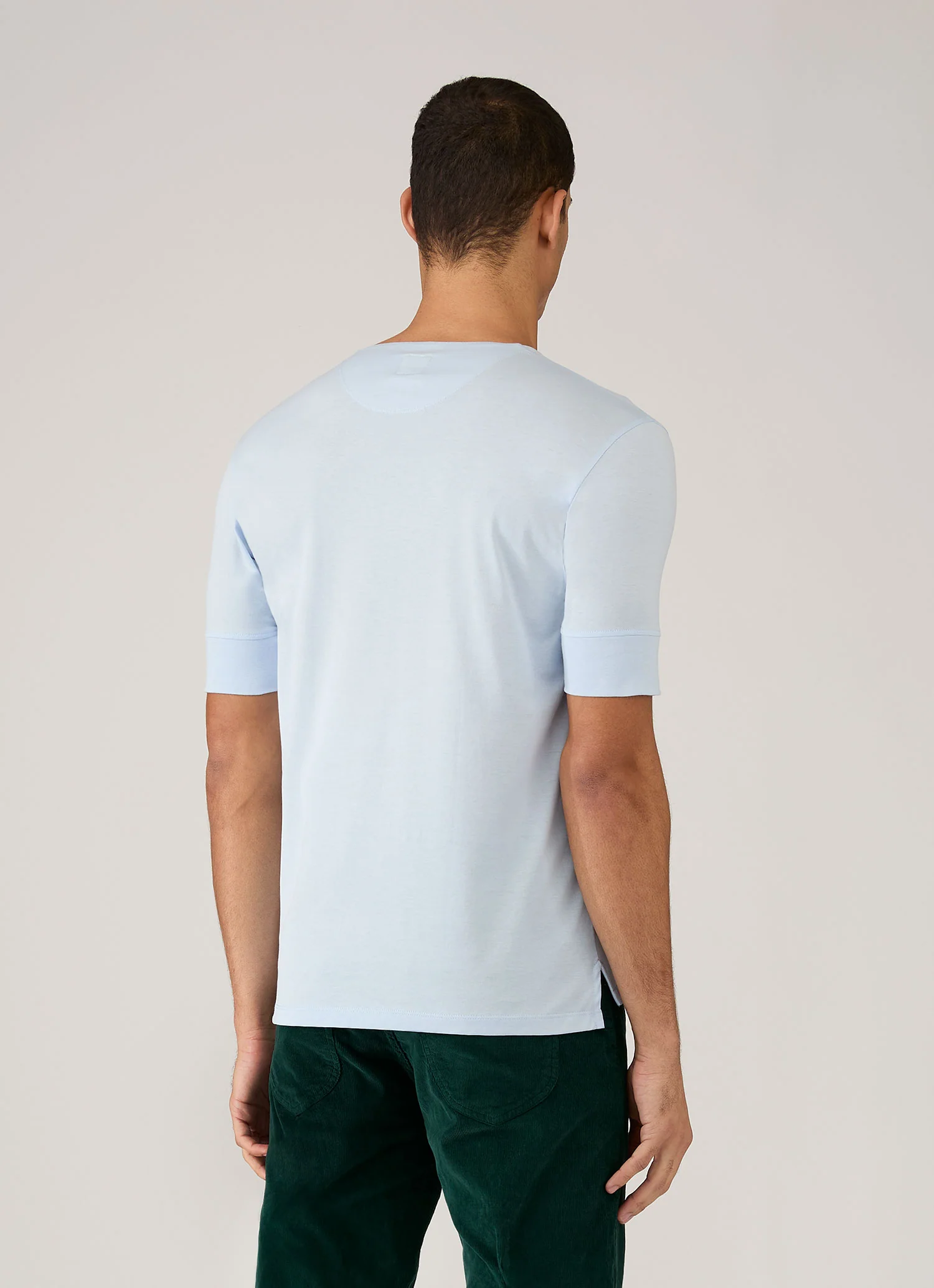 Men's Sunspel x Paul Weller Henley in Ice Blue - Image 5
