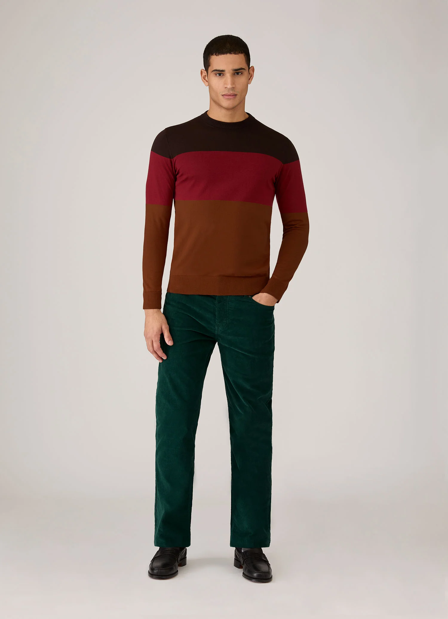 Men's Sunspel x Paul Weller Jumper in Dark Brown - Image 3
