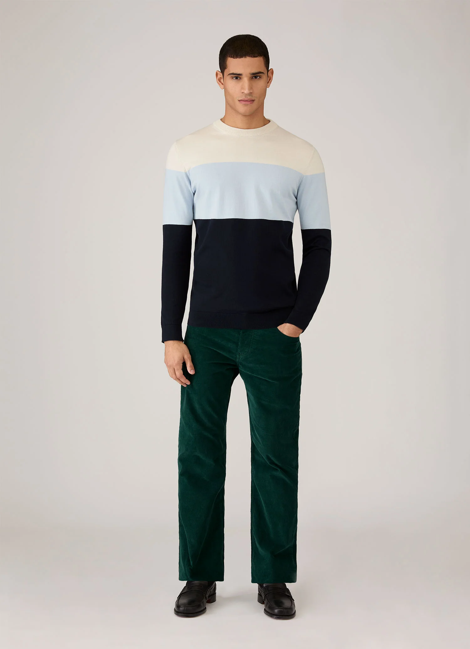 Men's Sunspel x Paul Weller Jumper in Vintage Blue - Image 3
