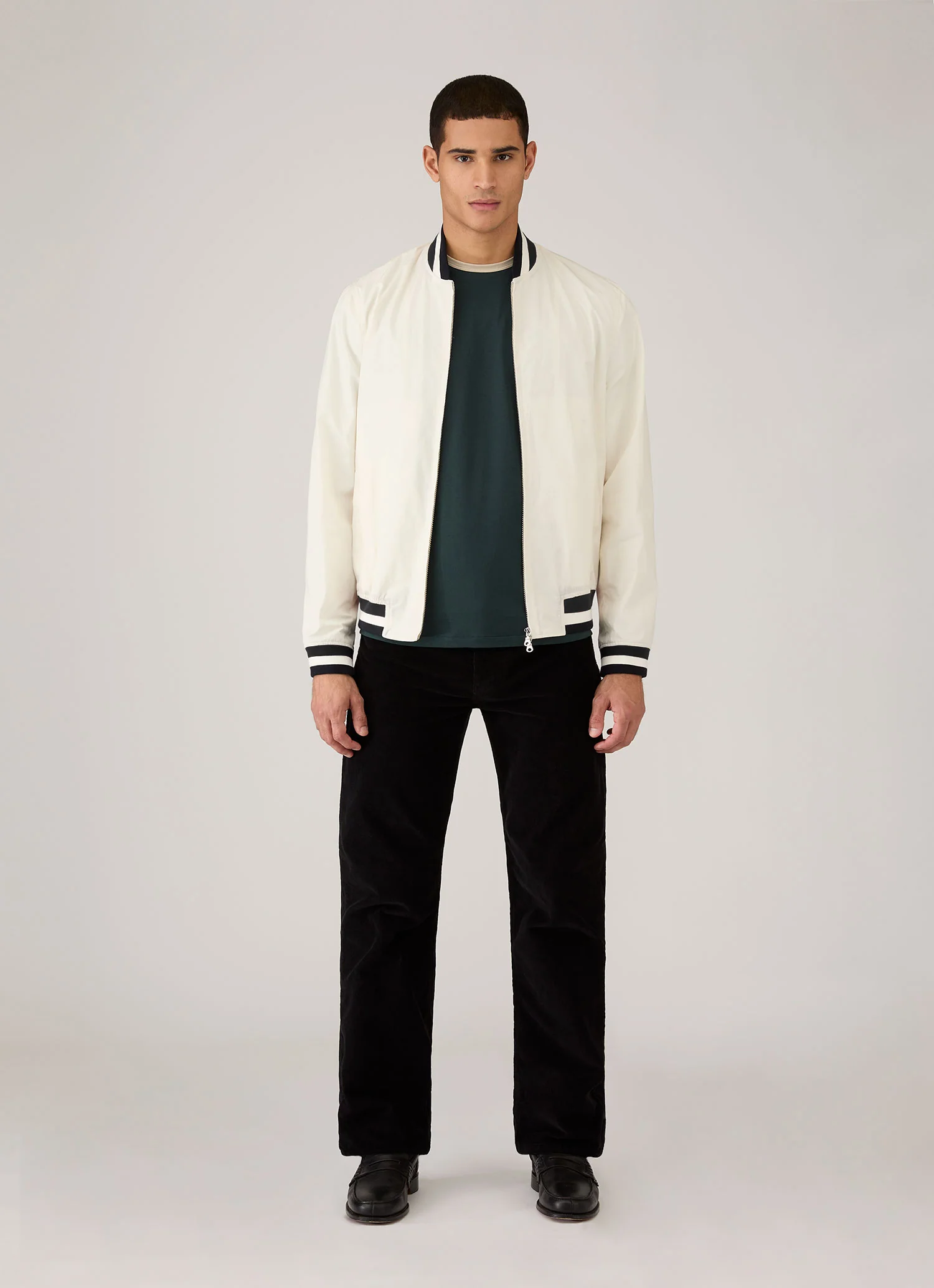 Men's Sunspel x Paul Weller Ringer T-shirt in Forest - Image 3