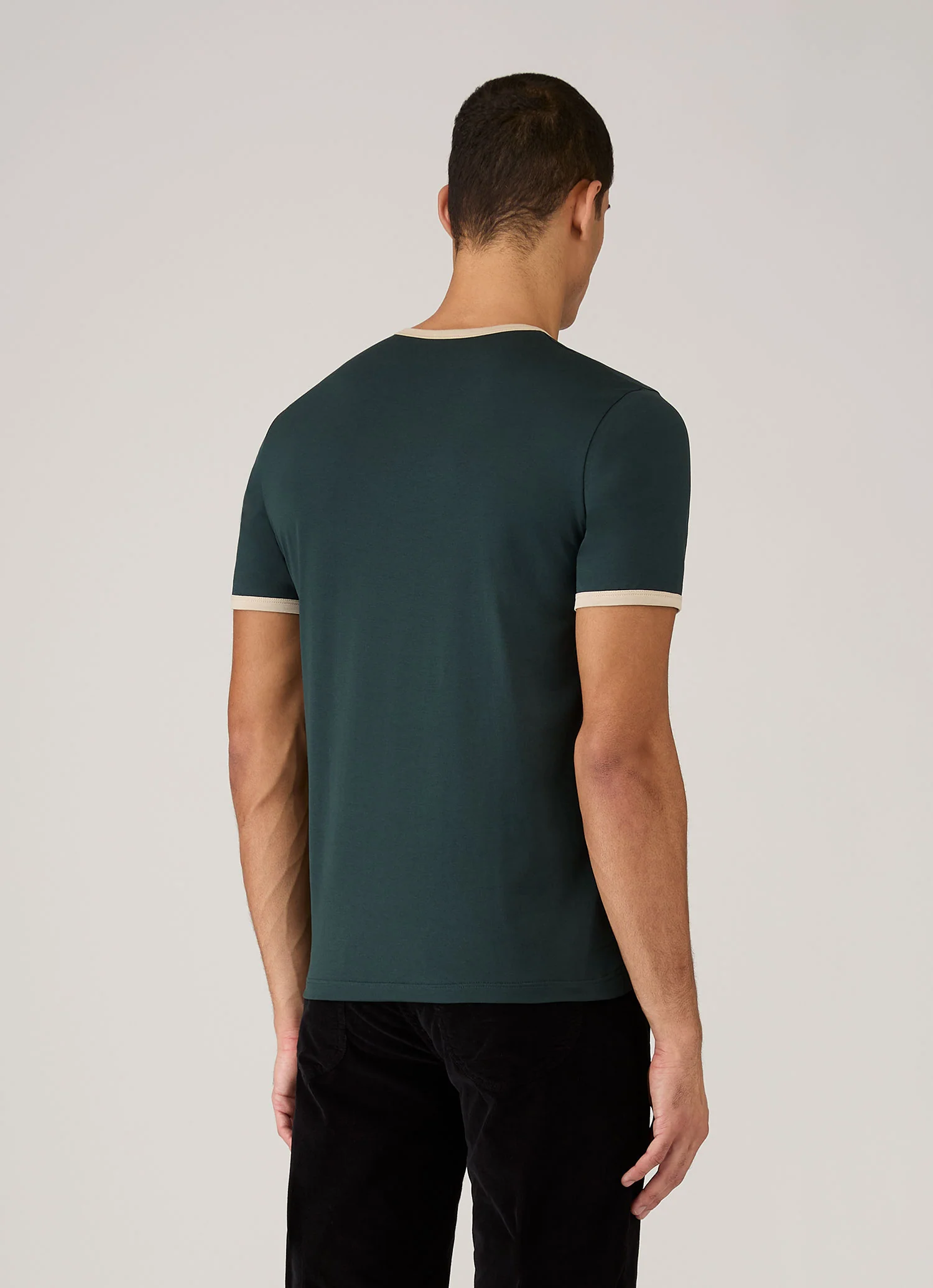 Men's Sunspel x Paul Weller Ringer T-shirt in Forest - Image 5