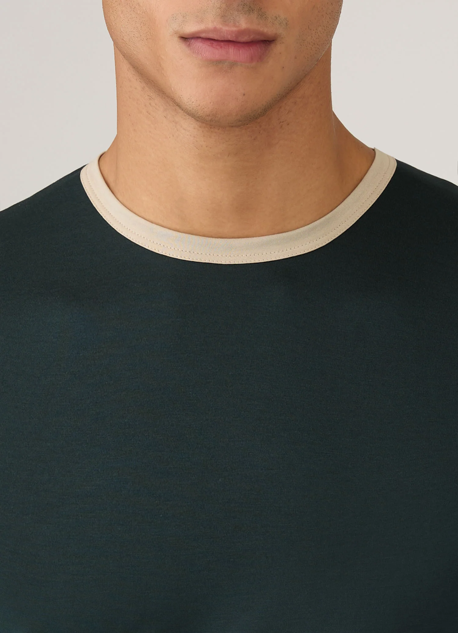 Men's Sunspel x Paul Weller Ringer T-shirt in Forest - Image 6