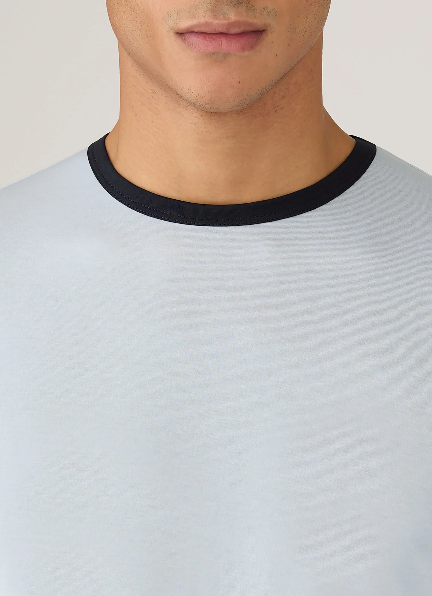 Men's Sunspel x Paul Weller Ringer T-shirt in Ice Blue - Image 6