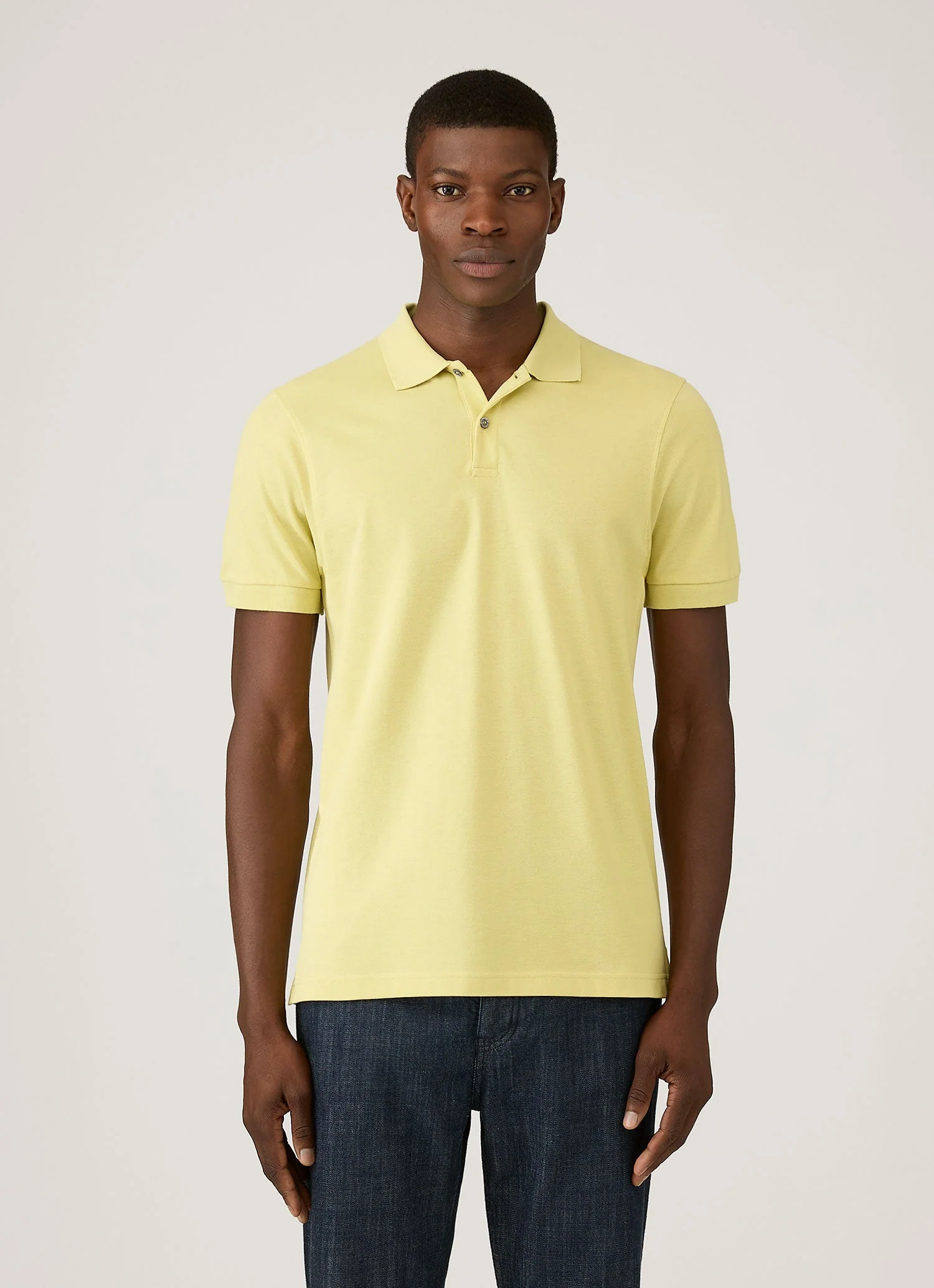 Men's Piqué Polo Shirt in Avocado - Image 2