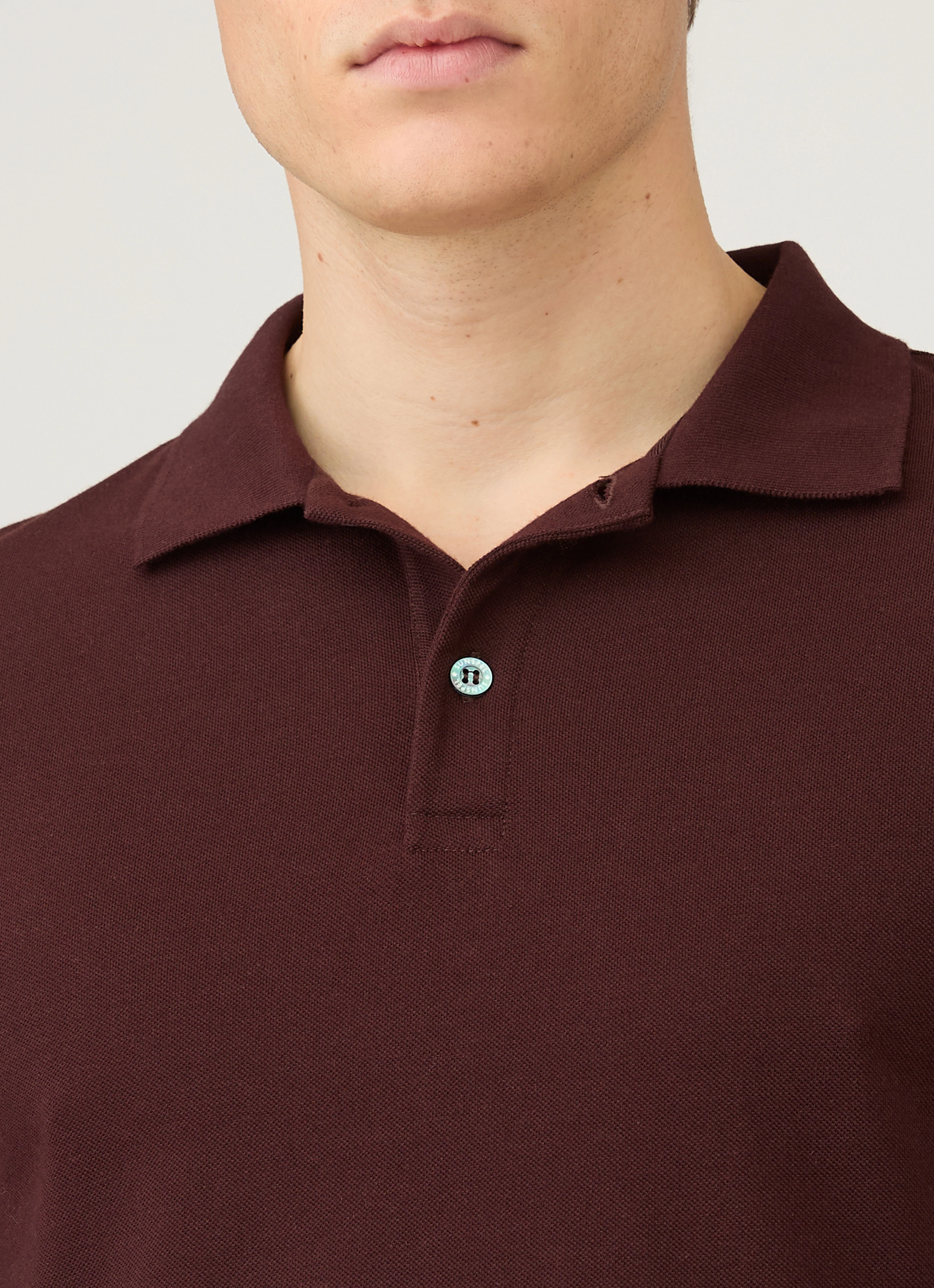 Men's Piqué Polo Shirt in Bakelite - Image 6