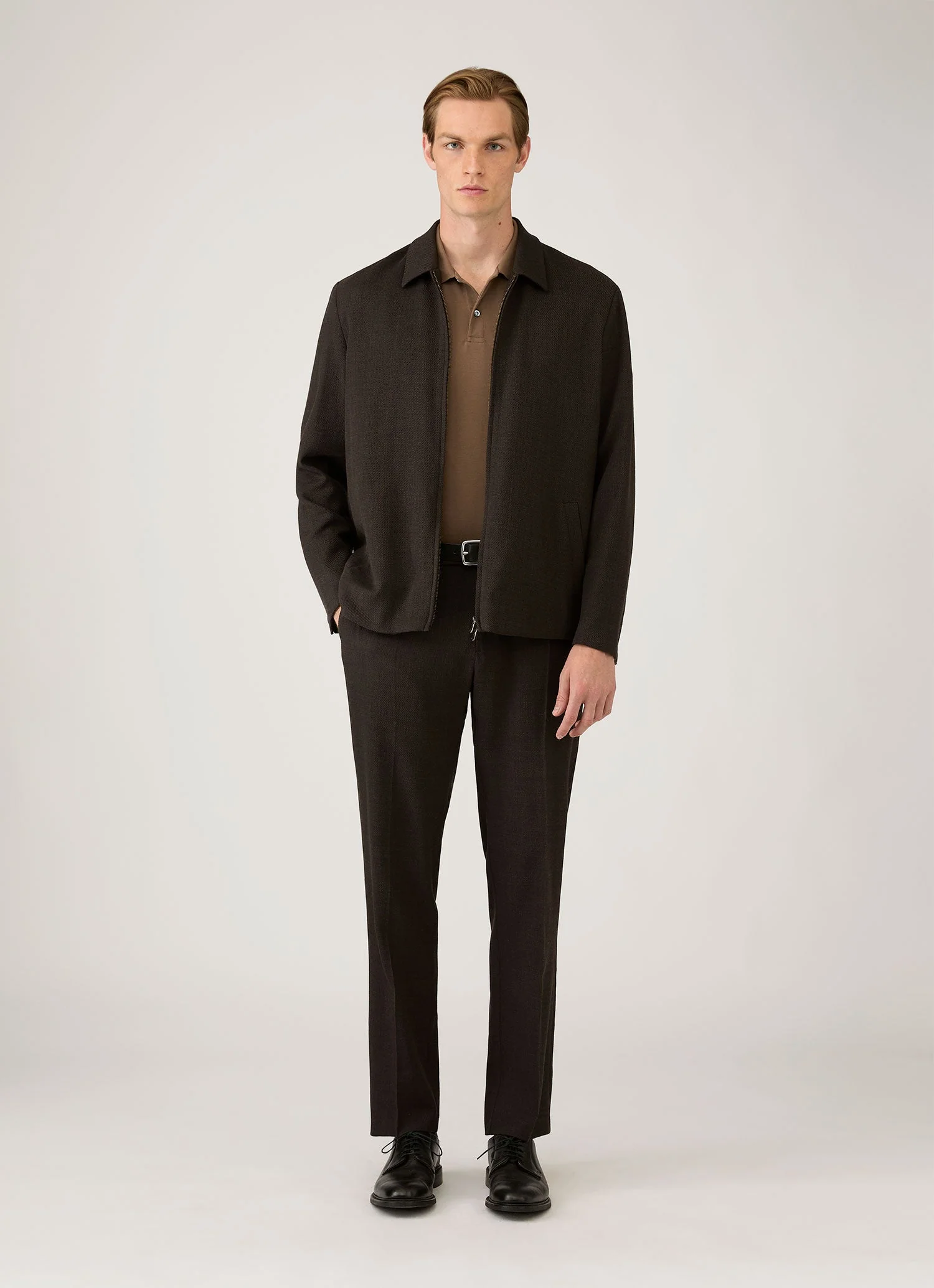 Men's Piqué Polo Shirt in Dark Cedar - Image 3