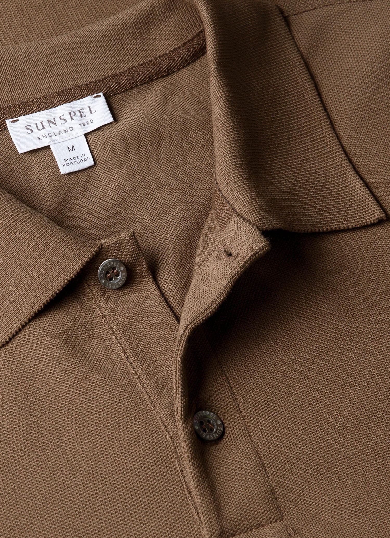 Men's Piqué Polo Shirt in Dark Cedar - Image 4
