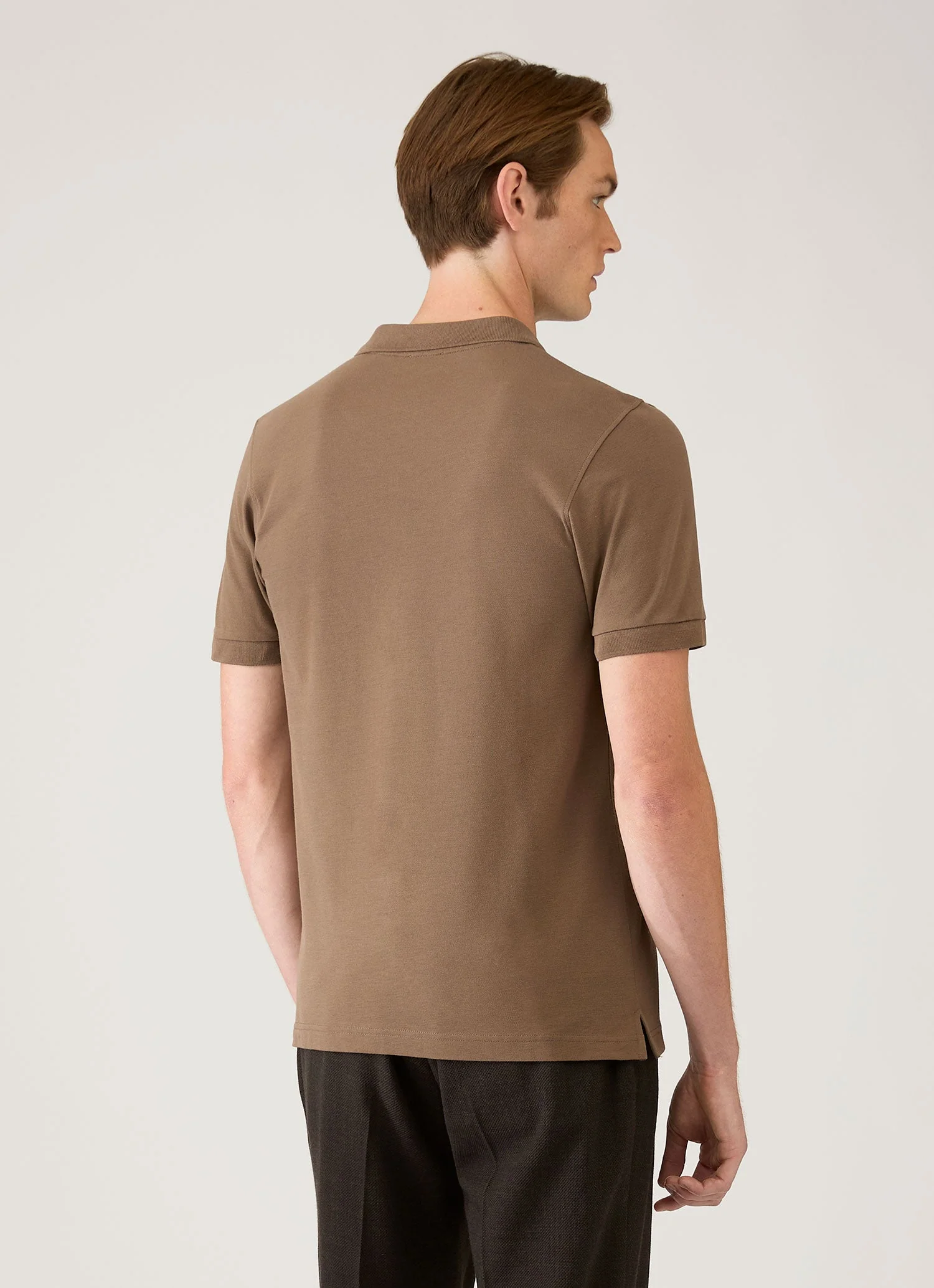 Men's Piqué Polo Shirt in Dark Cedar - Image 5