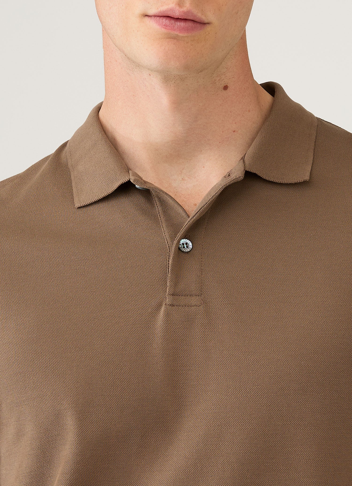 Men's Piqué Polo Shirt in Dark Cedar - Image 6