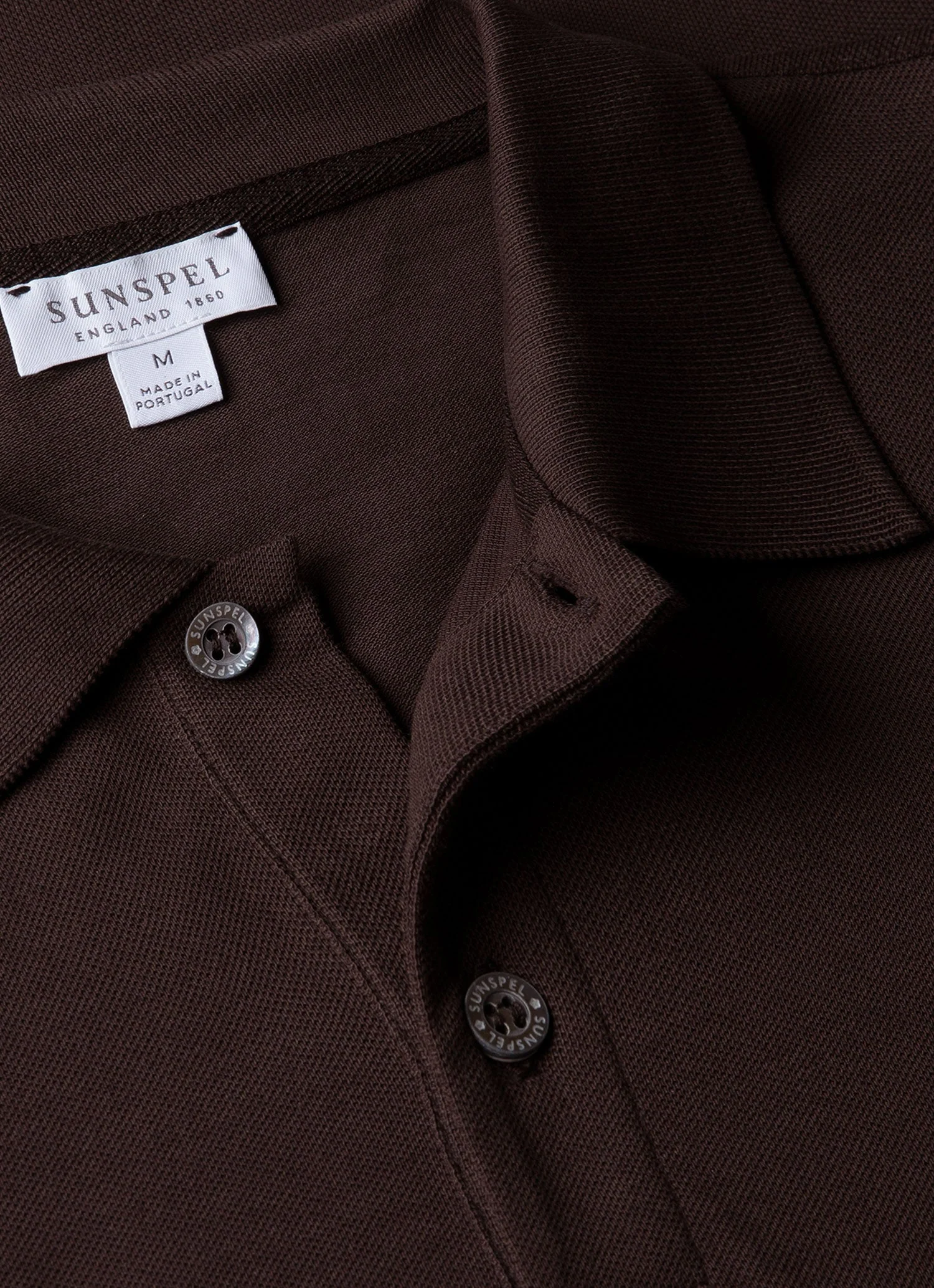 Men's Piqué Polo Shirt in Dark Chocolate - Image 4