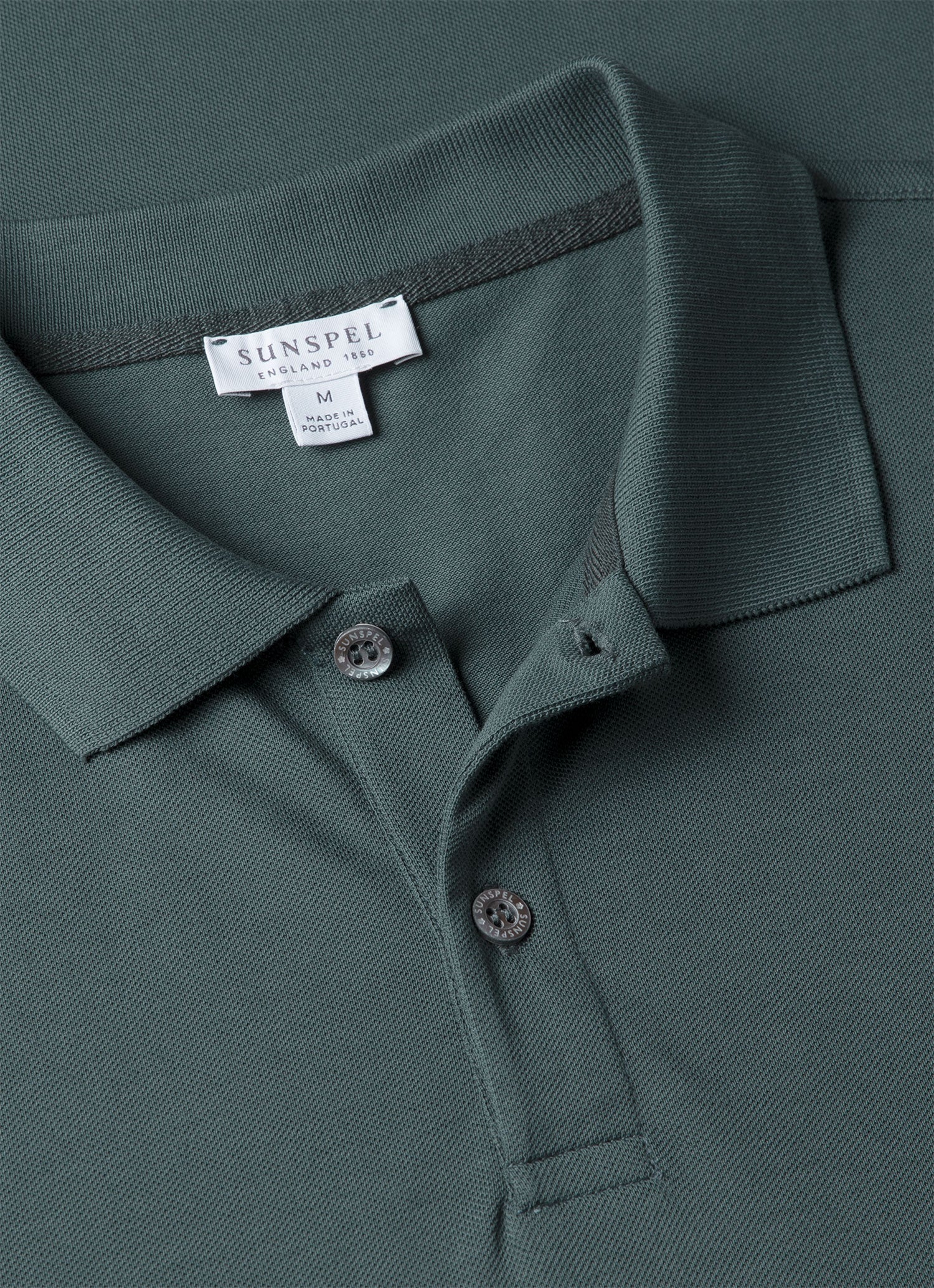 Men's Piqué Polo Shirt in Dark Petrol - Image 4