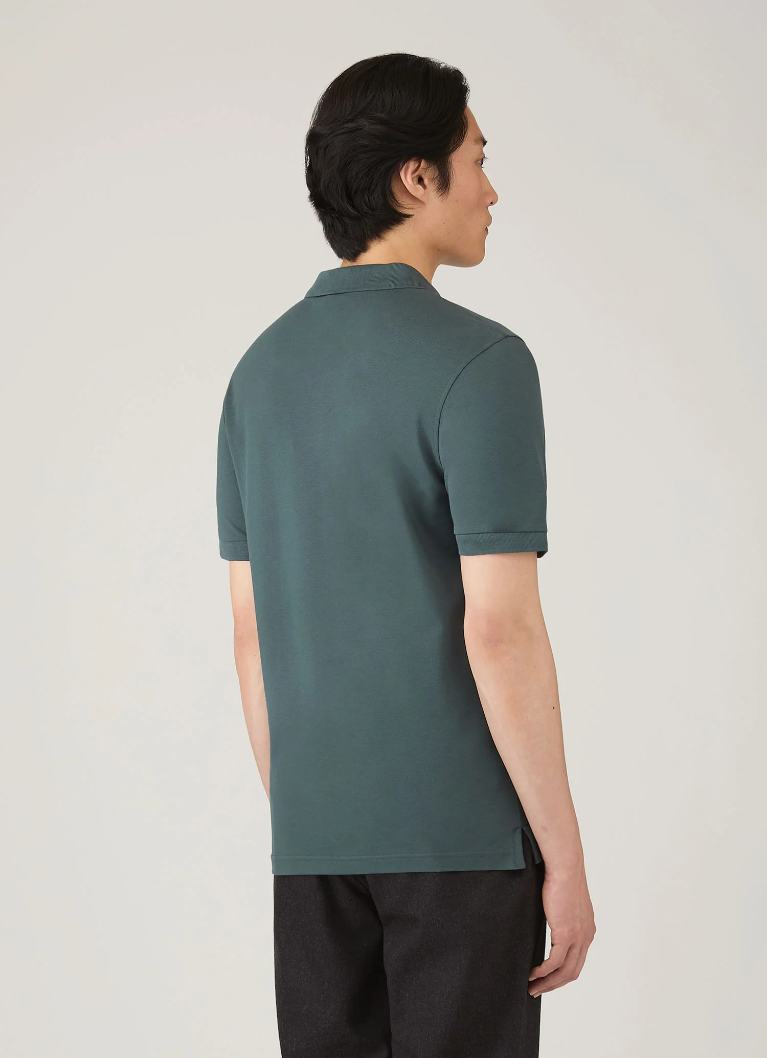 Men's Piqué Polo Shirt in Dark Petrol - Image 5