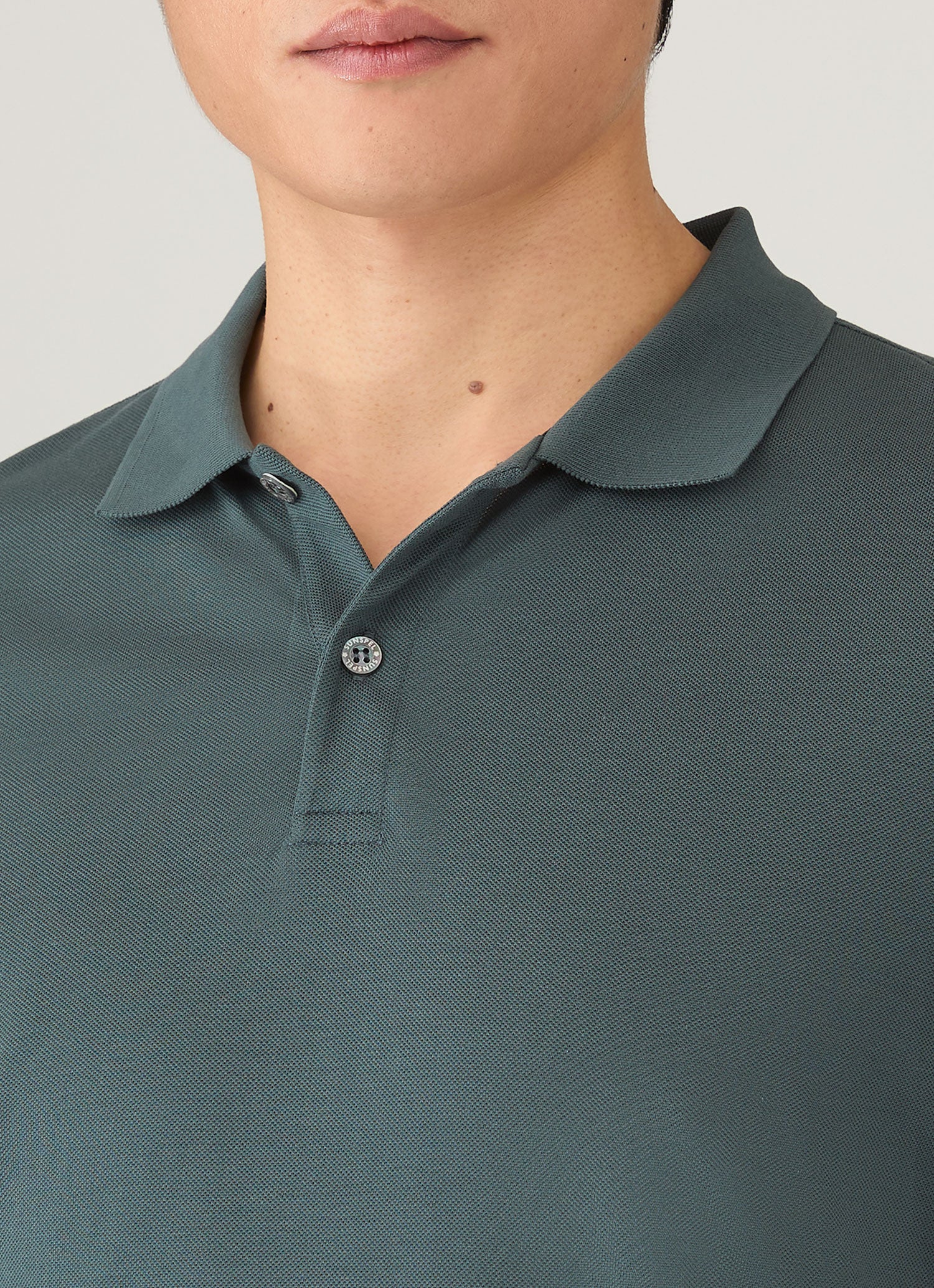 Men's Piqué Polo Shirt in Dark Petrol - Image 6