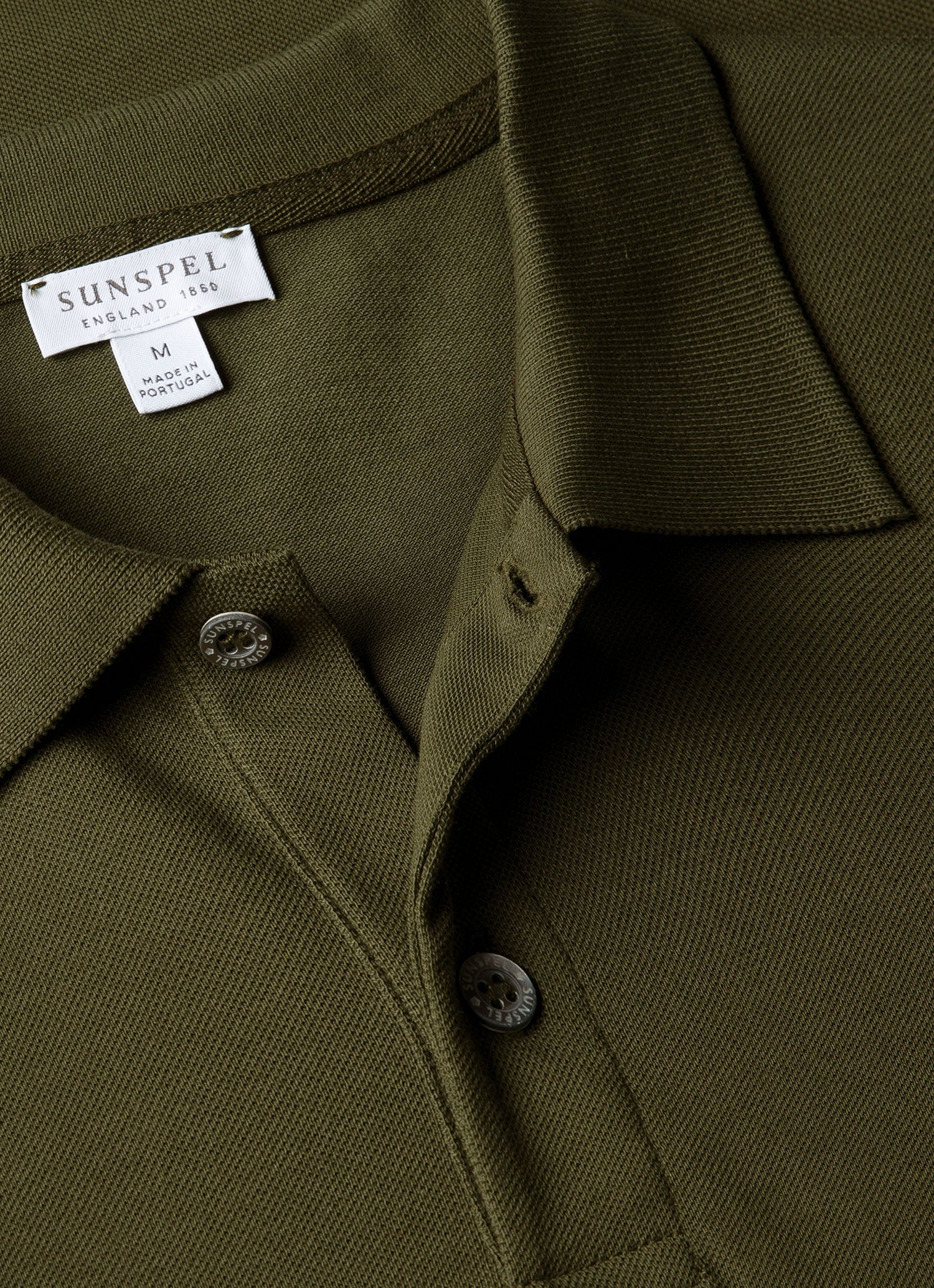 Men's Piqué Polo Shirt in Deep Olive - Image 4