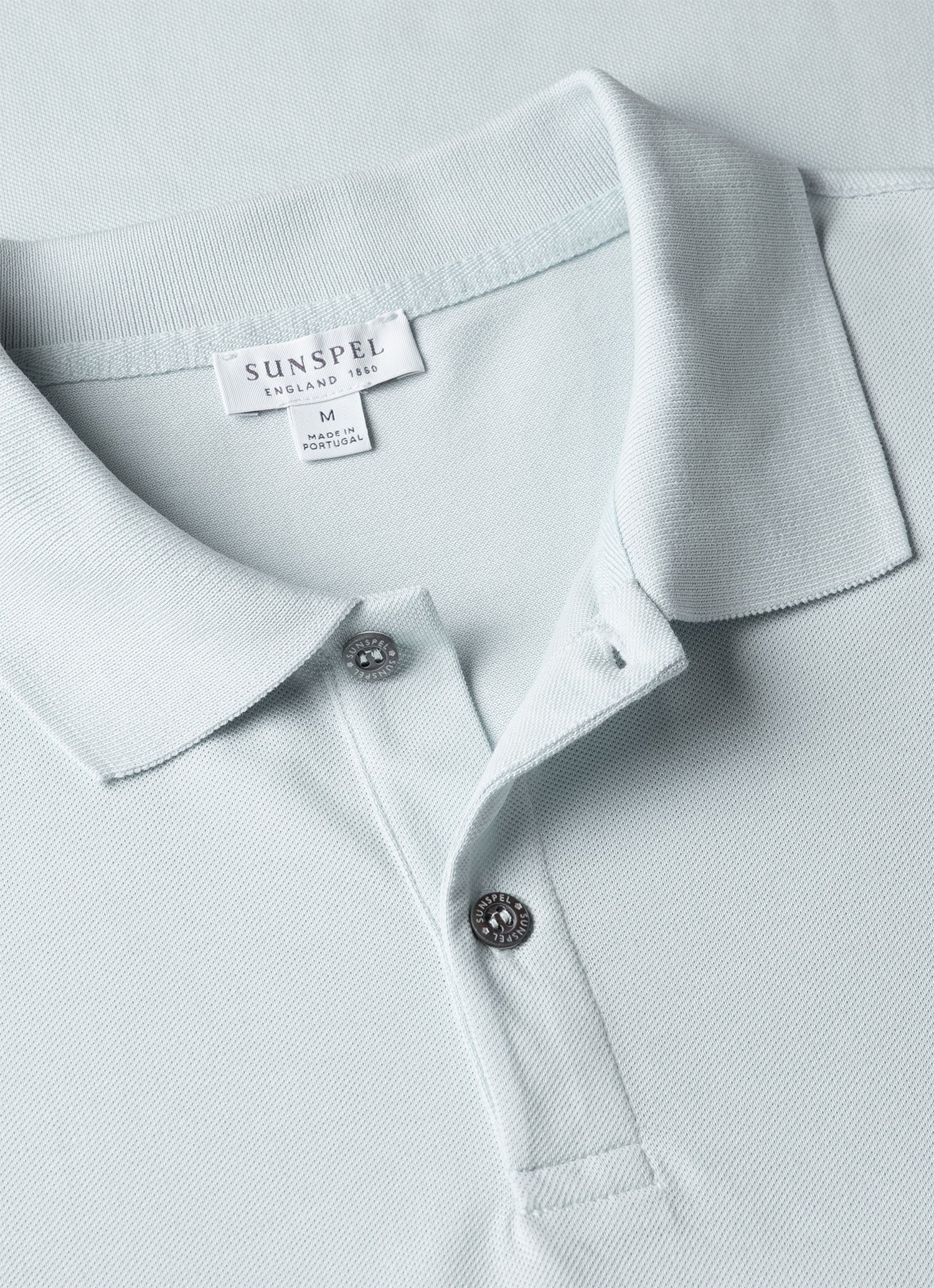 Men's Piqué Polo Shirt in Frost Blue - Image 4