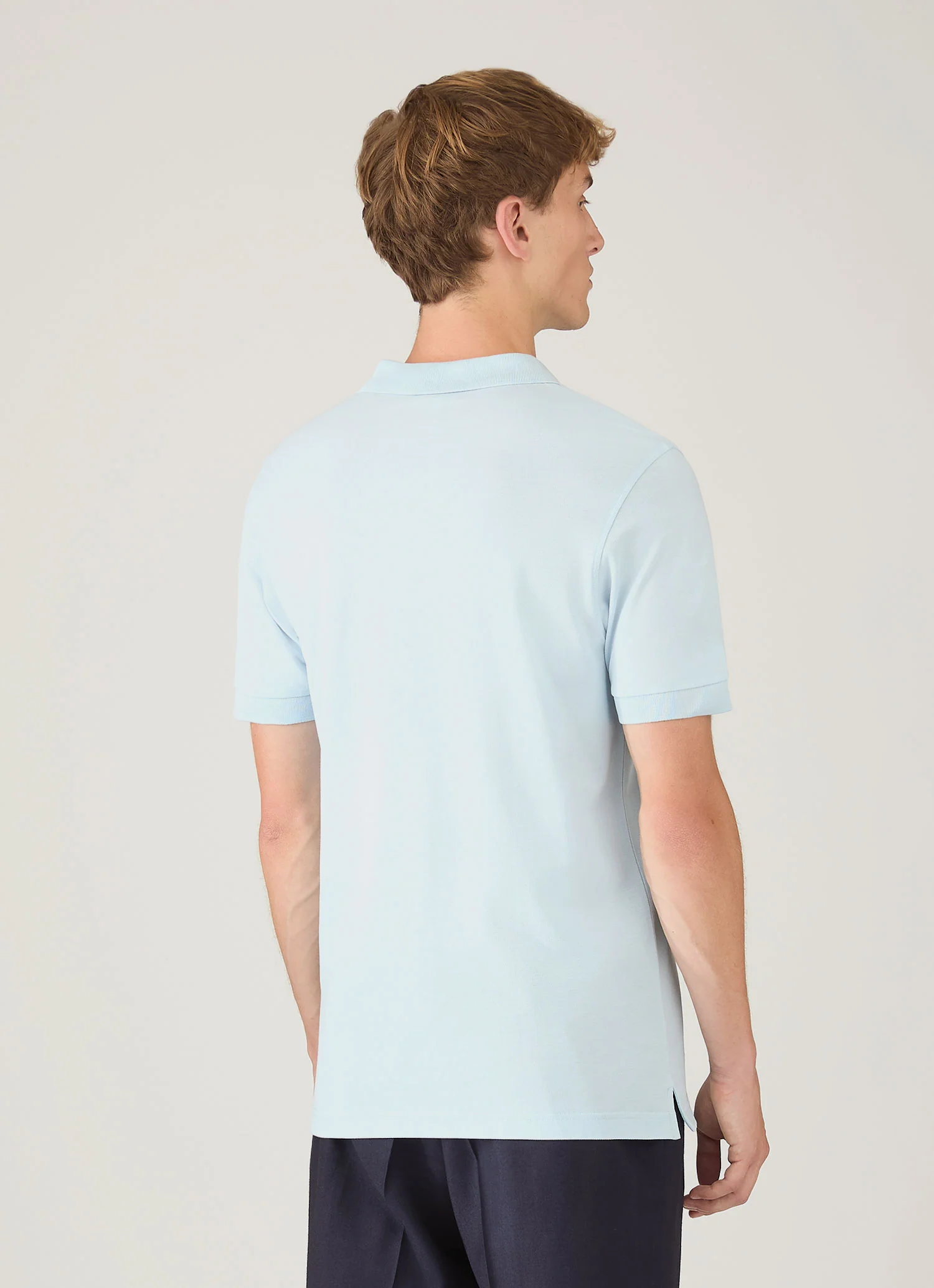 Men's Piqué Polo Shirt in Frost Blue - Image 5