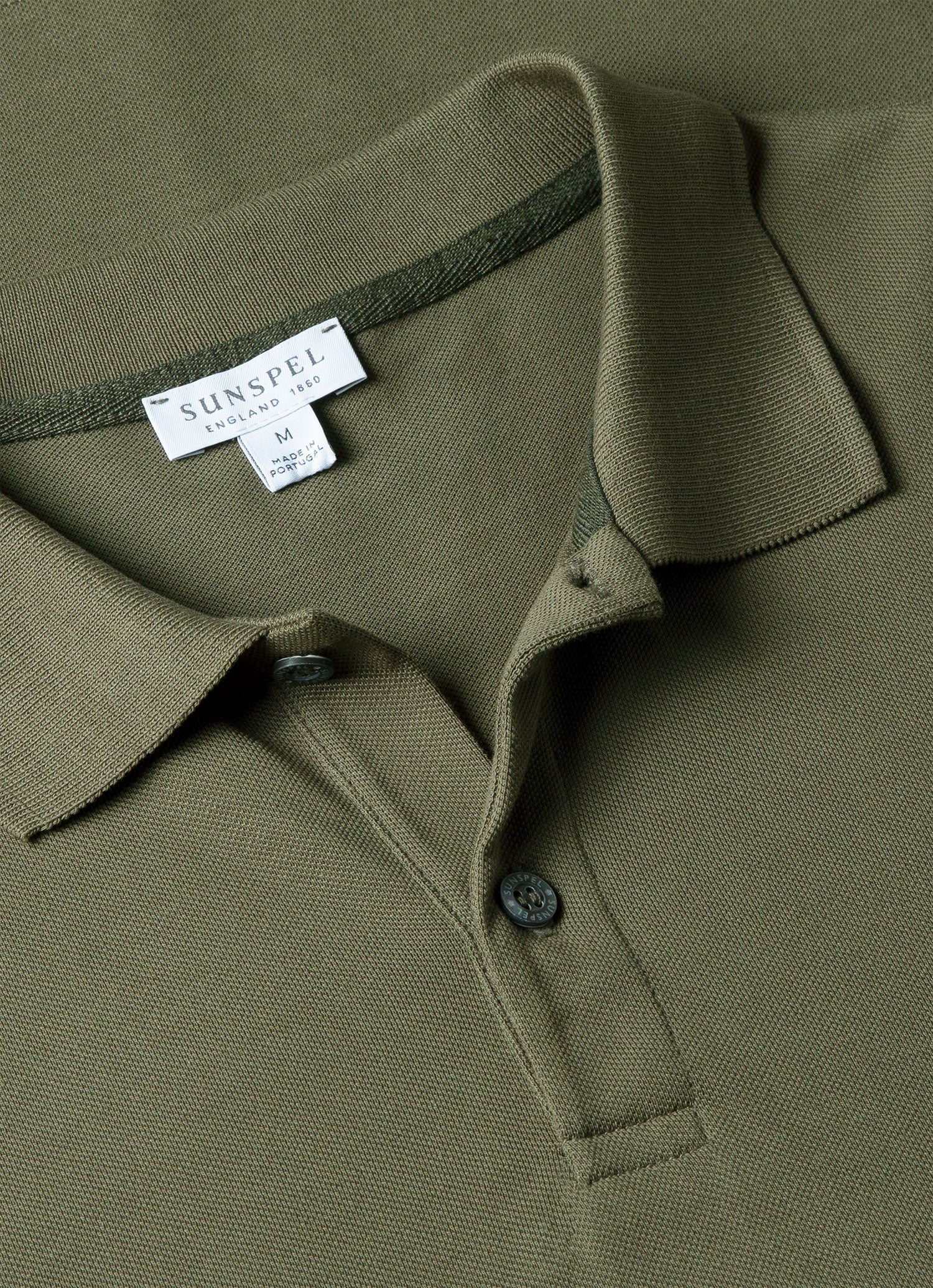 Men's Piqué Polo Shirt in Khaki - Image 4