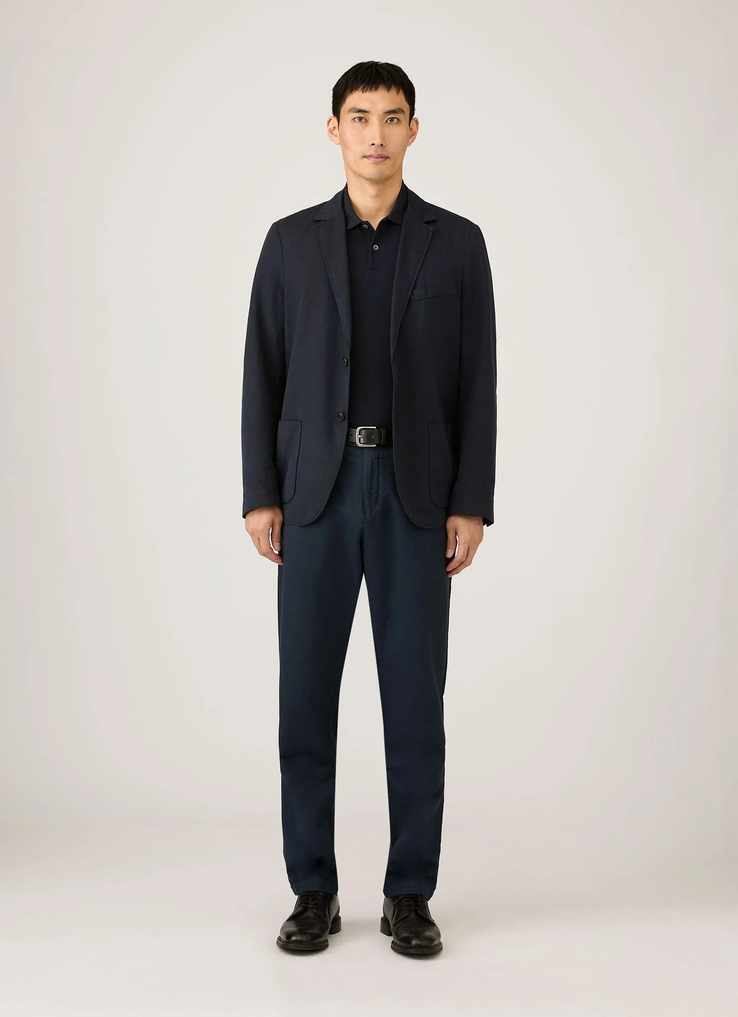 Men's Piqué Polo Shirt in Midnight Navy - Image 3