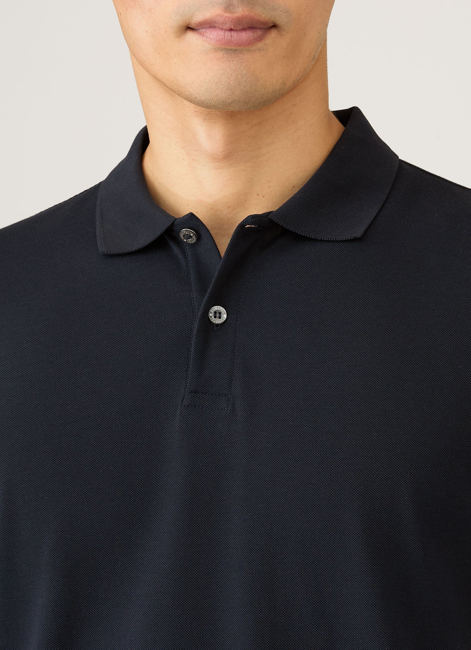 Men's Piqué Polo Shirt in Midnight Navy - Image 6