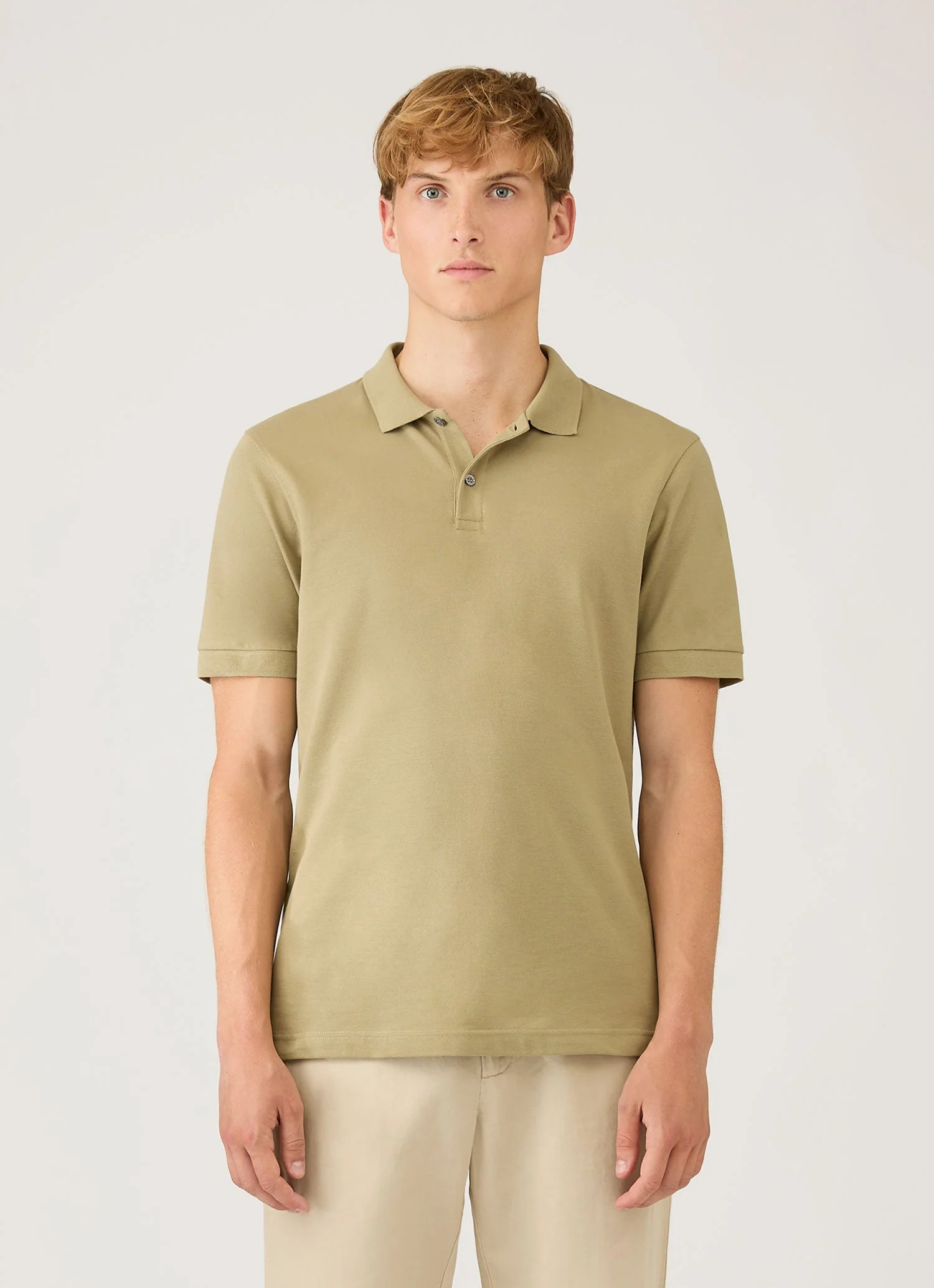 Men's Piqué Polo Shirt in Pistachio - Image 2