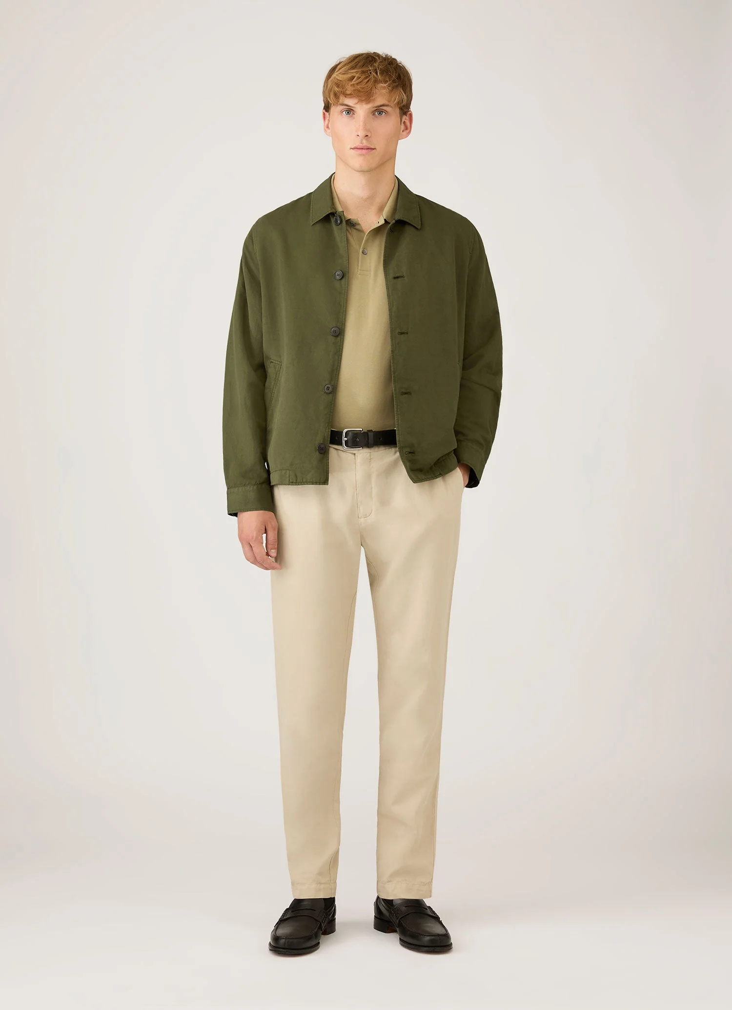 Men's Piqué Polo Shirt in Pistachio - Image 3