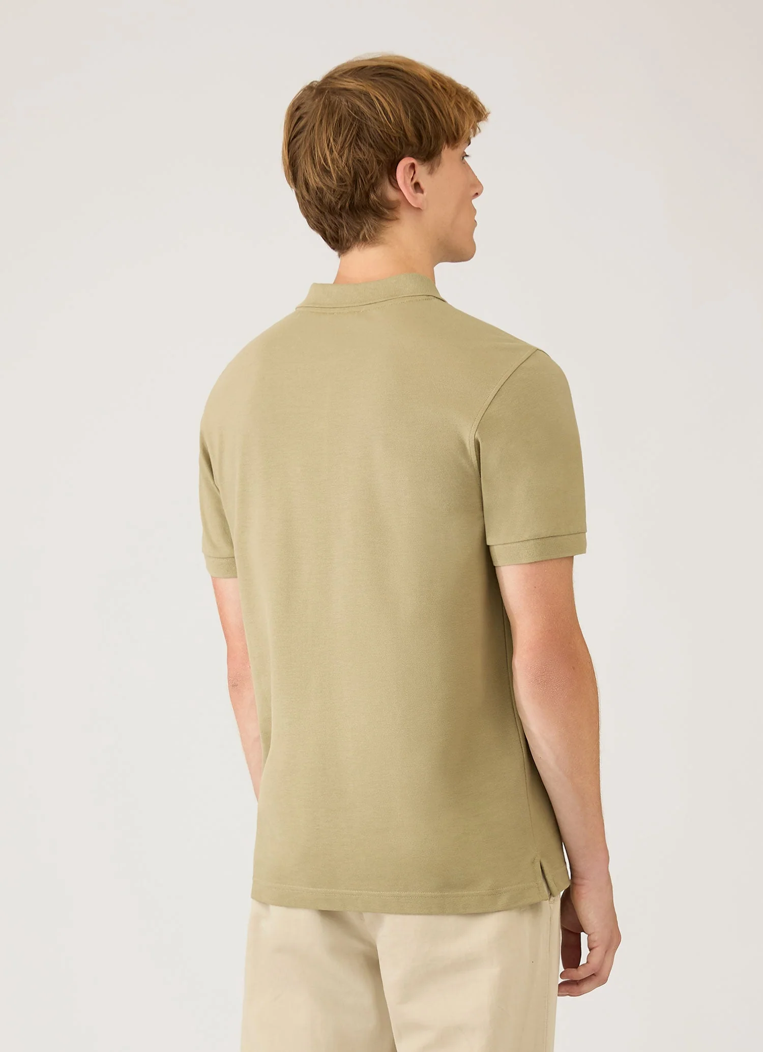 Men's Piqué Polo Shirt in Pistachio - Image 5