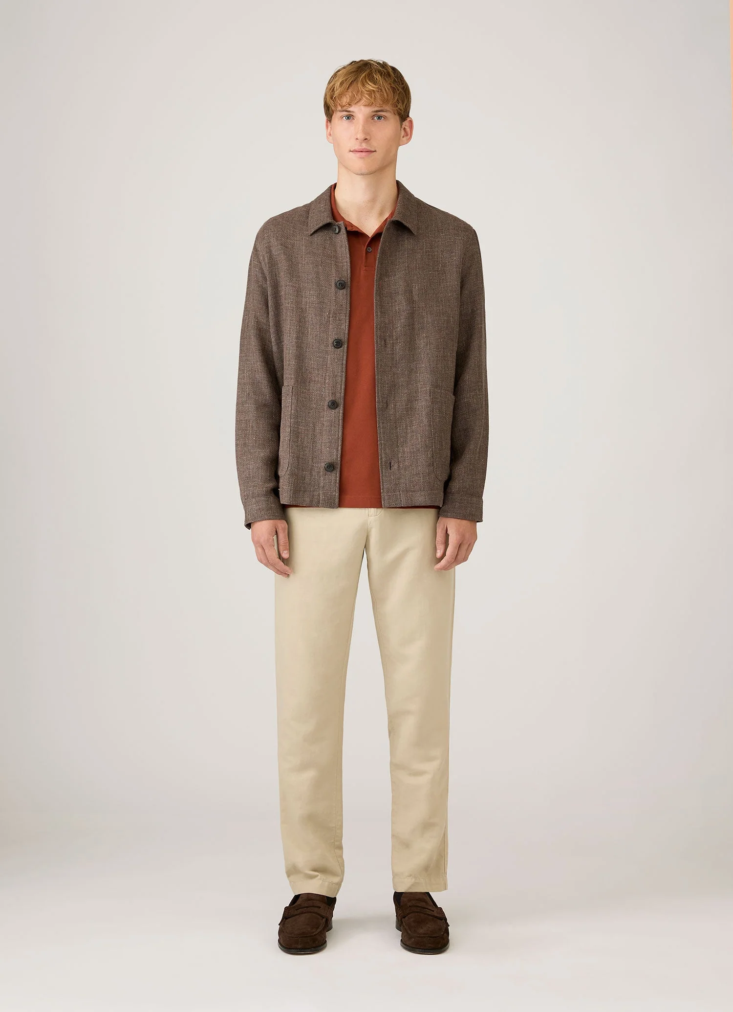 Men's Piqué Polo Shirt in Rust - Image 3