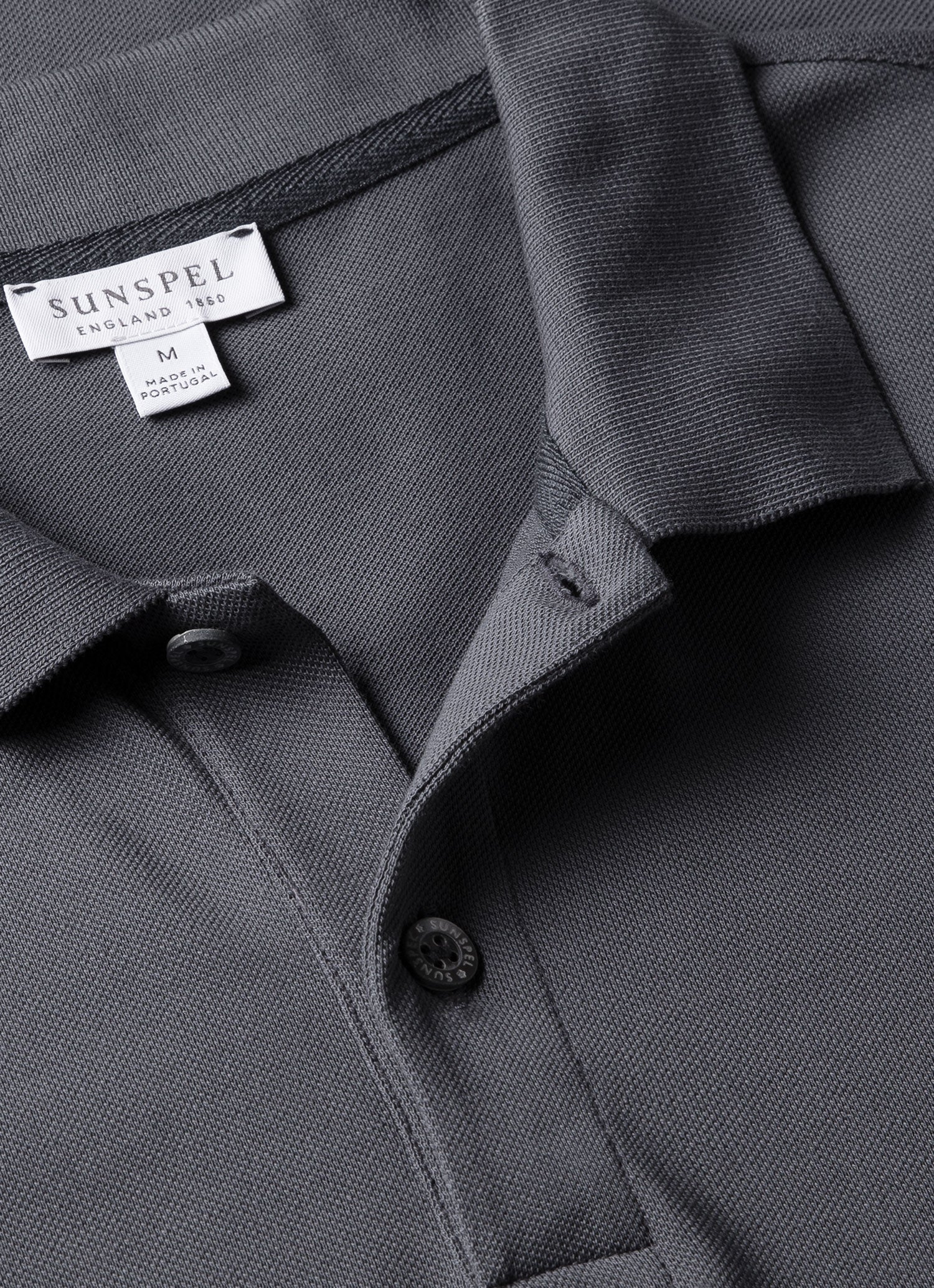 Men's Piqué Polo Shirt in Slate Blue - Image 4