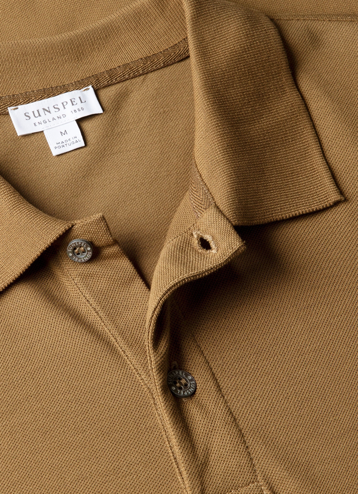 Men's Piqué Polo Shirt in Walnut - Image 4