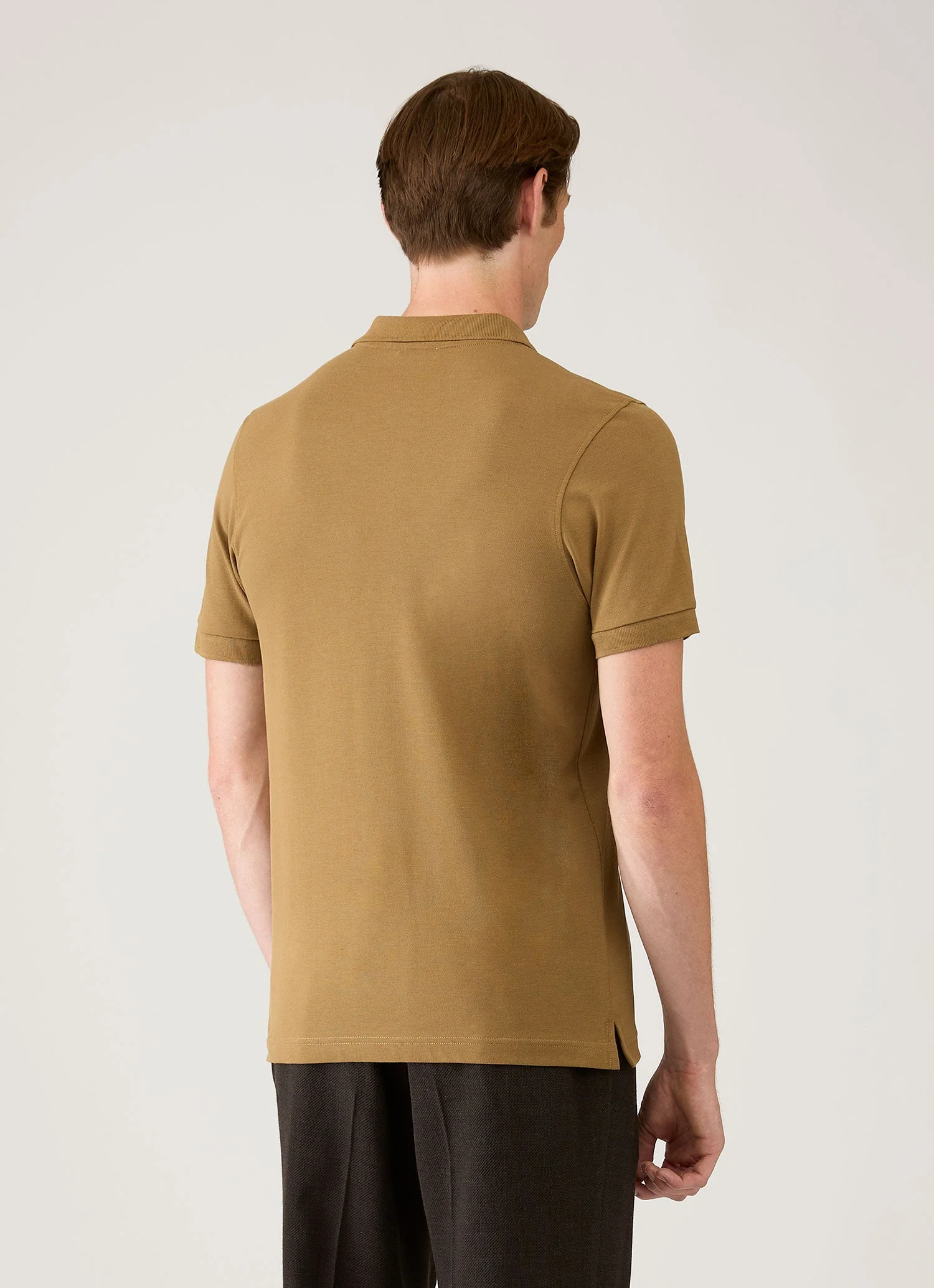 Men's Piqué Polo Shirt in Walnut - Image 5