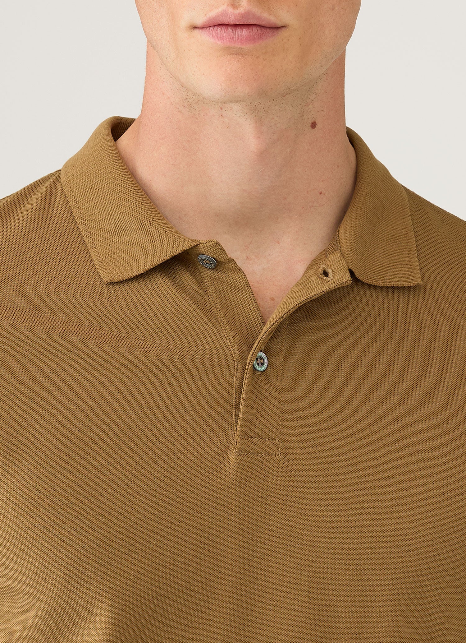 Men's Piqué Polo Shirt in Walnut - Image 6