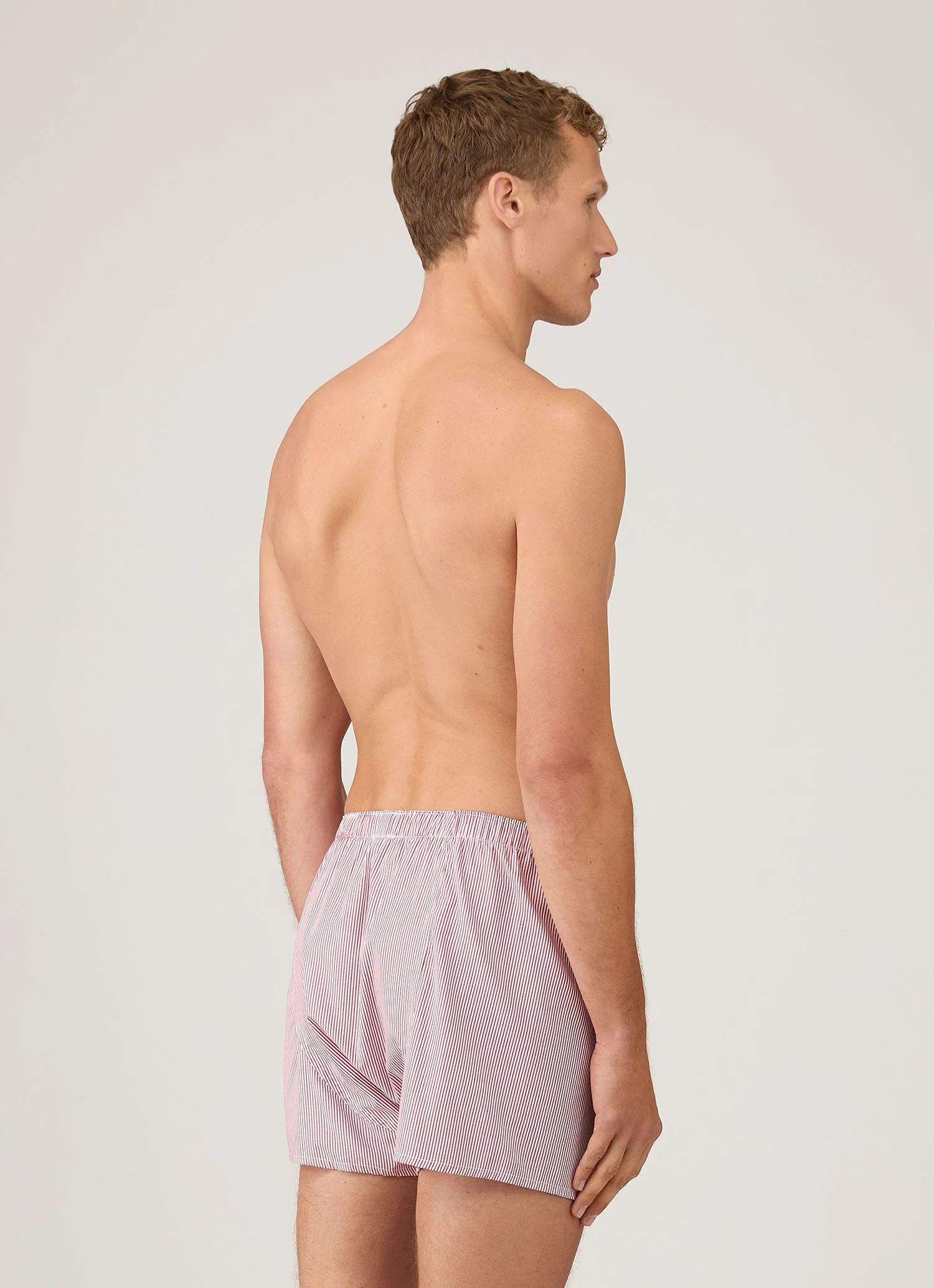 Men's Classic Boxer Short in White/Red Pinstripe - Image 3