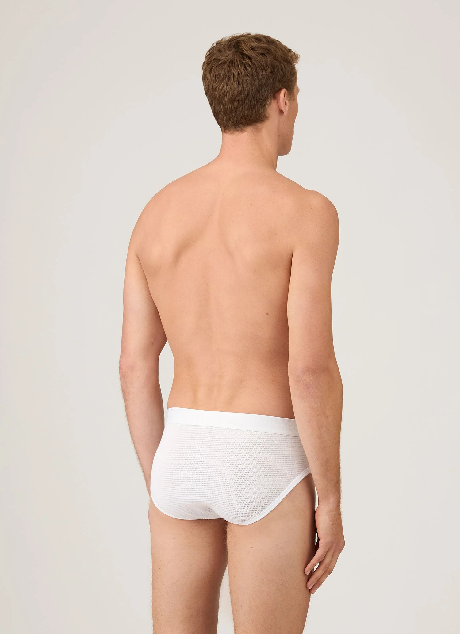Men's Cellular Cotton Briefs in White - Image 3